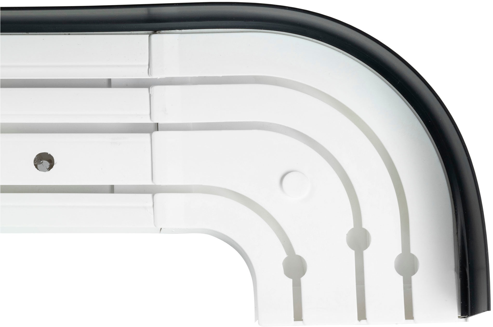 SN DECO GROUP Vorhangschiene »SH3«, 3 läufig-läufig, Fixmaß, Set 3-läufig,inkl. Rundbögen, Blende 5 cm, vorgebohrt, Innenlauf