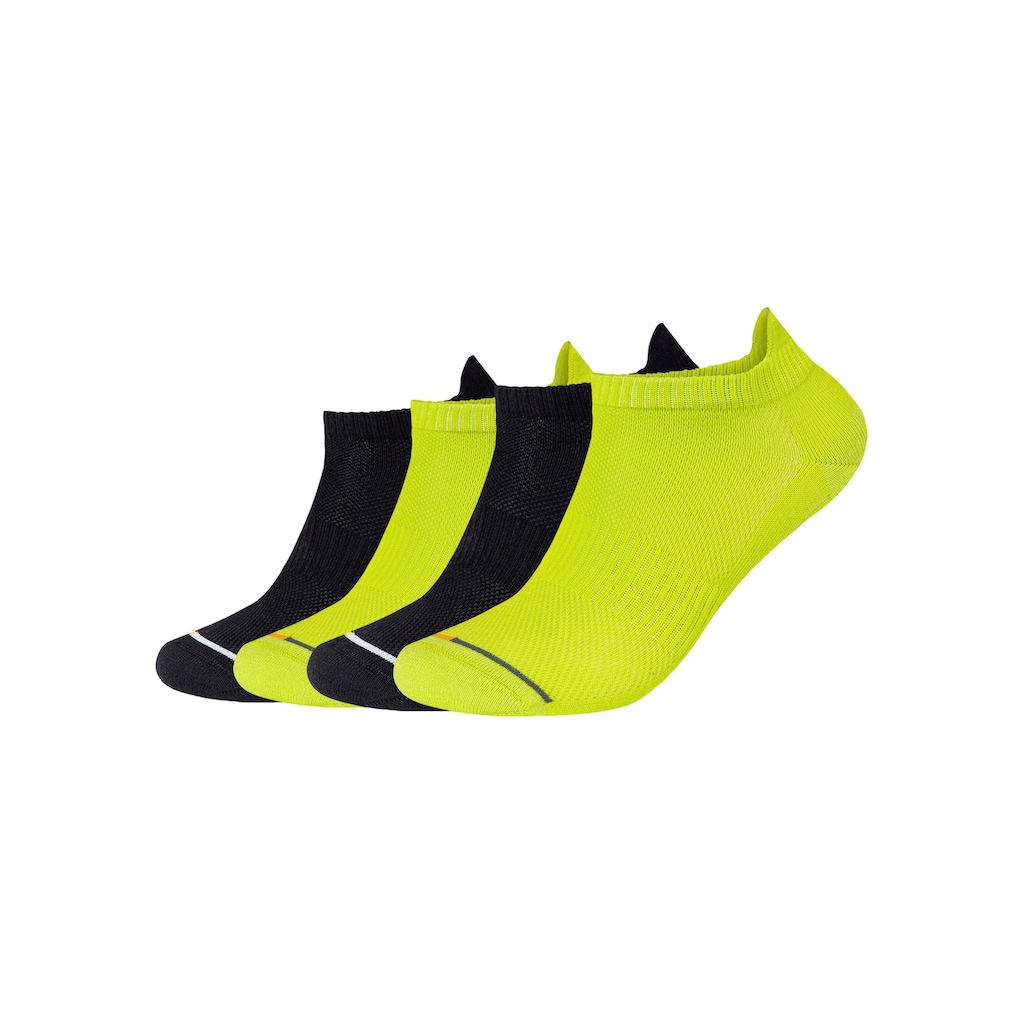 Camano Sneakersocken (Packung 4 Paar) Ferse und Zehen mit Micro-Plüsch