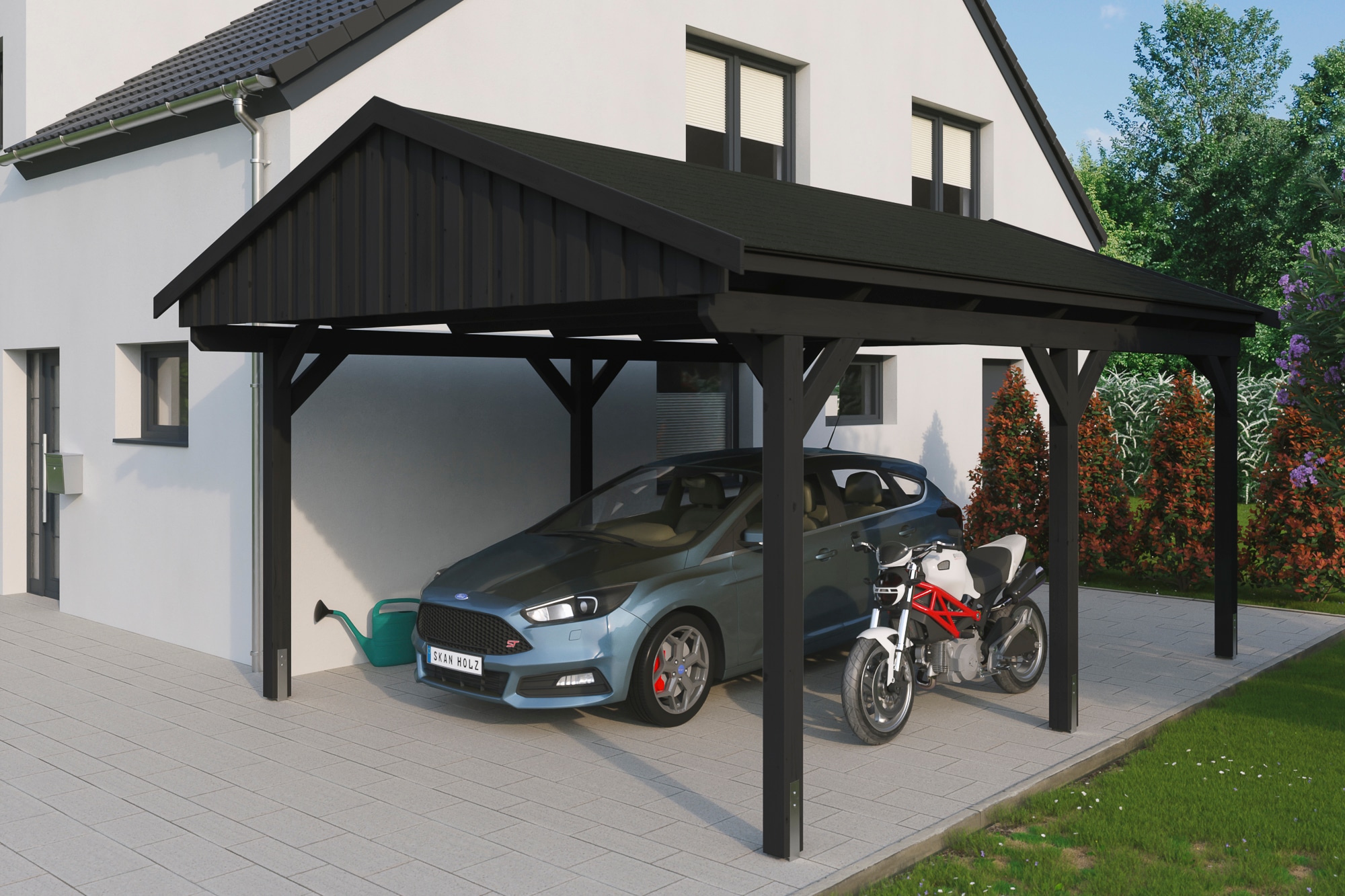 Skanholz Einzelcarport »Fichtelberg«, 379 cm, Anthrazit