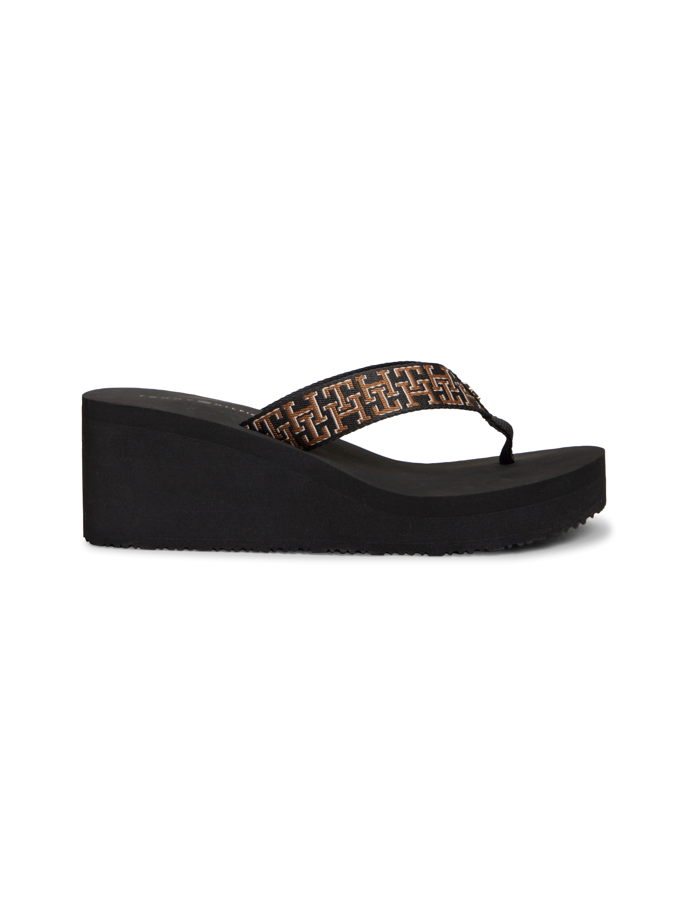 Tommy Hilfiger Zehentrenner »TH WEDGE SUMMER SANDAL MONO«  Keilabsatz, Plateau, Dianette mit TH-Logoprint