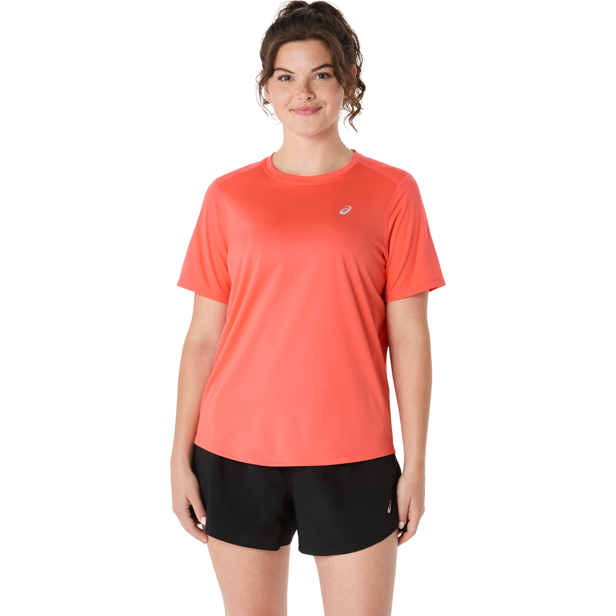 Laufshirt ASICS "ASICS CORE TOP", Damen, Gr. XXL, sun coral, Obermaterial: 100% Polyester, Shirts Laufshirt, für Sportmode, Frühlings- und Herbstmode, mit reflektierenden Details