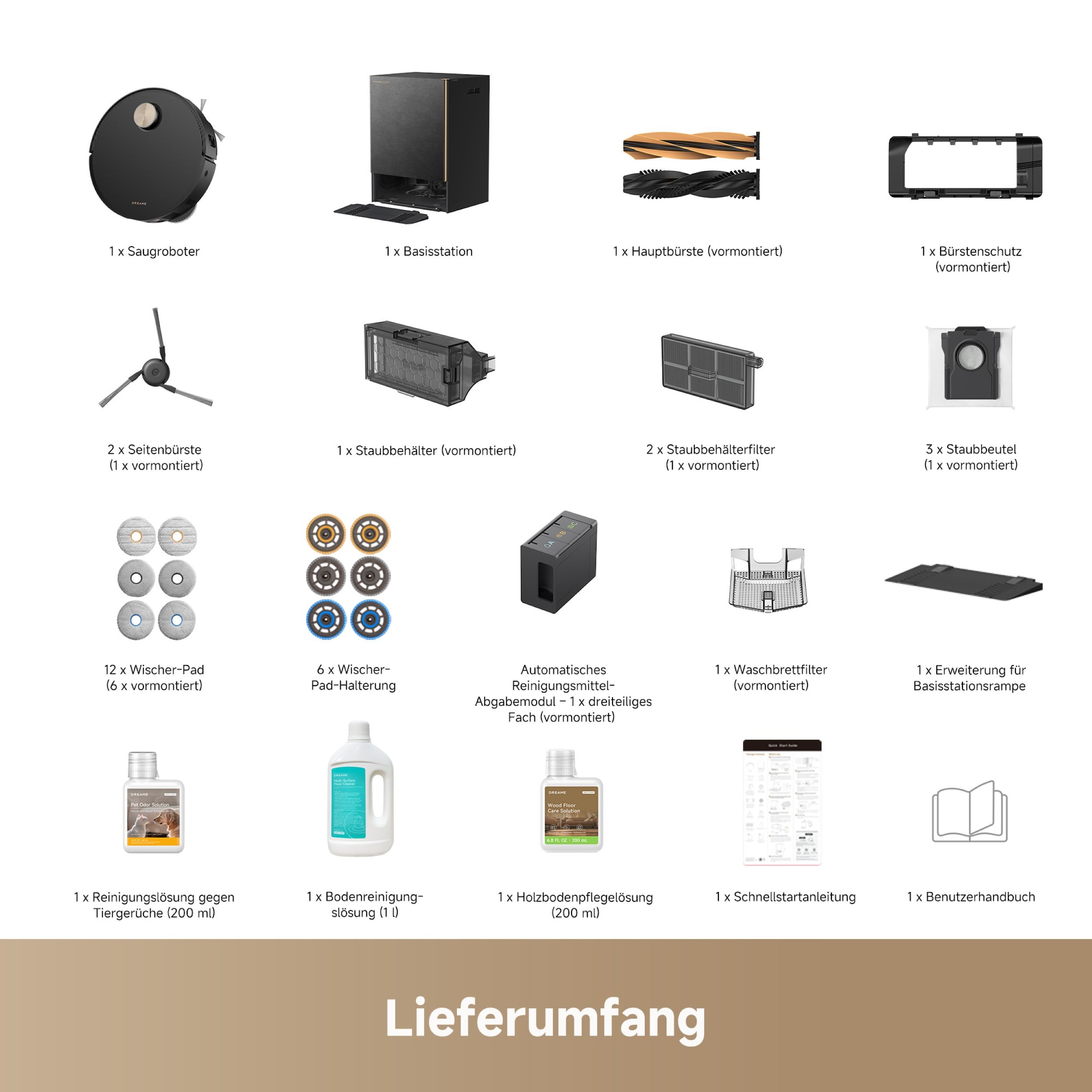 Dreame Saugroboter »mit Wischfunktion Matrix 10 Ultra« Mop-Wechsel, drei Reinigungsmittel, überwindet Hindernisse, 30.000 Pa