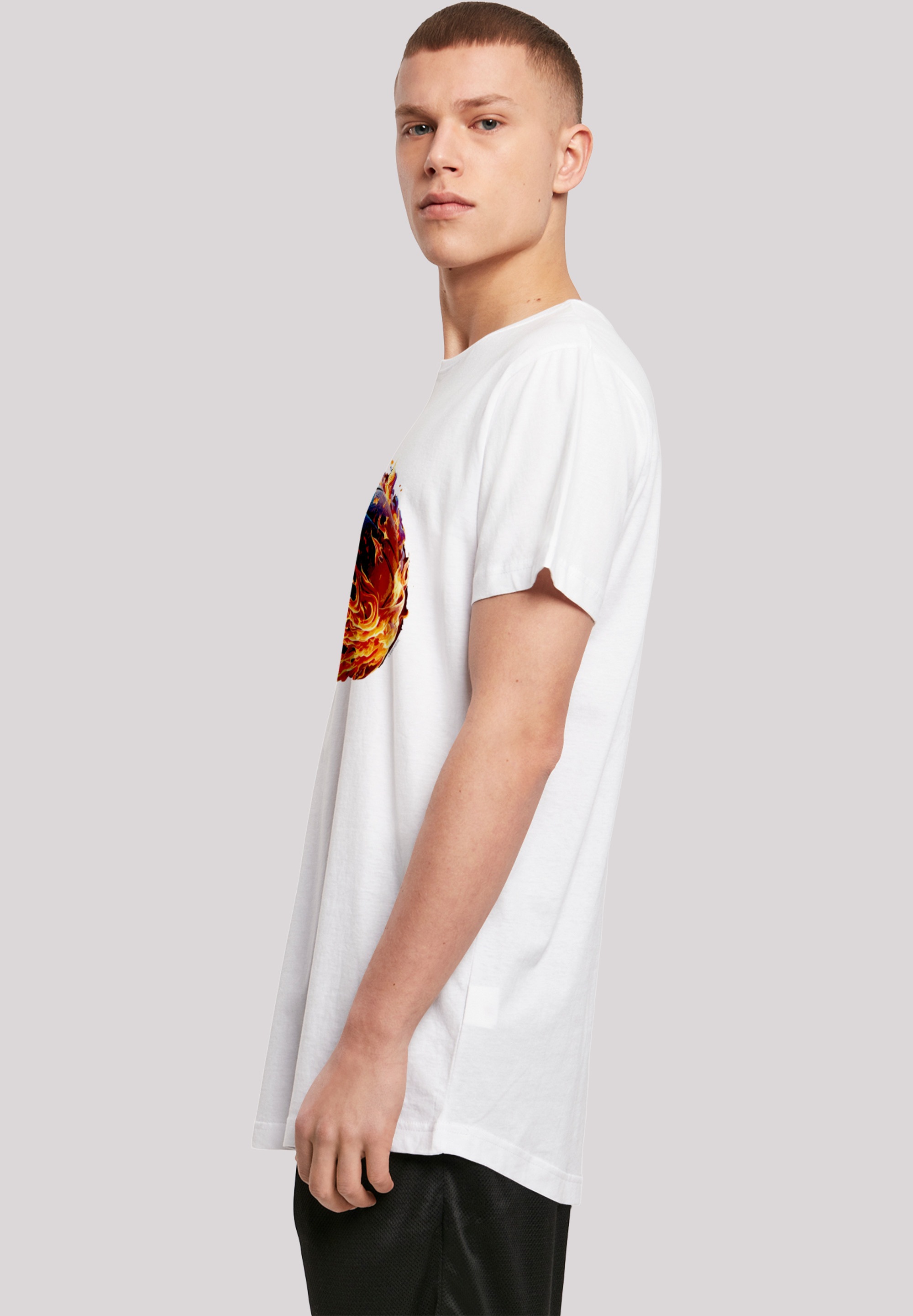 F4NT4STIC T-Shirt »Basketball On Fire Sport LONG« Print