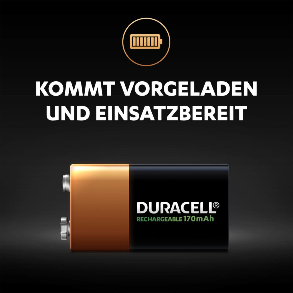 Duracell Akku »Rechargeable E-Block/HR22«, Block, 9V/170mAh