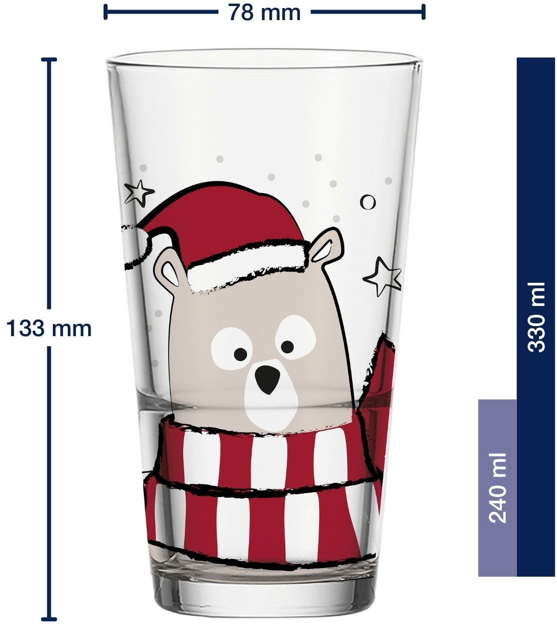 LEONARDO Gläser-Set »SILENZIO Trinkglas mit Motiv«, (Set, 6 tlg.), Eisbär, 6er Set, 330ml