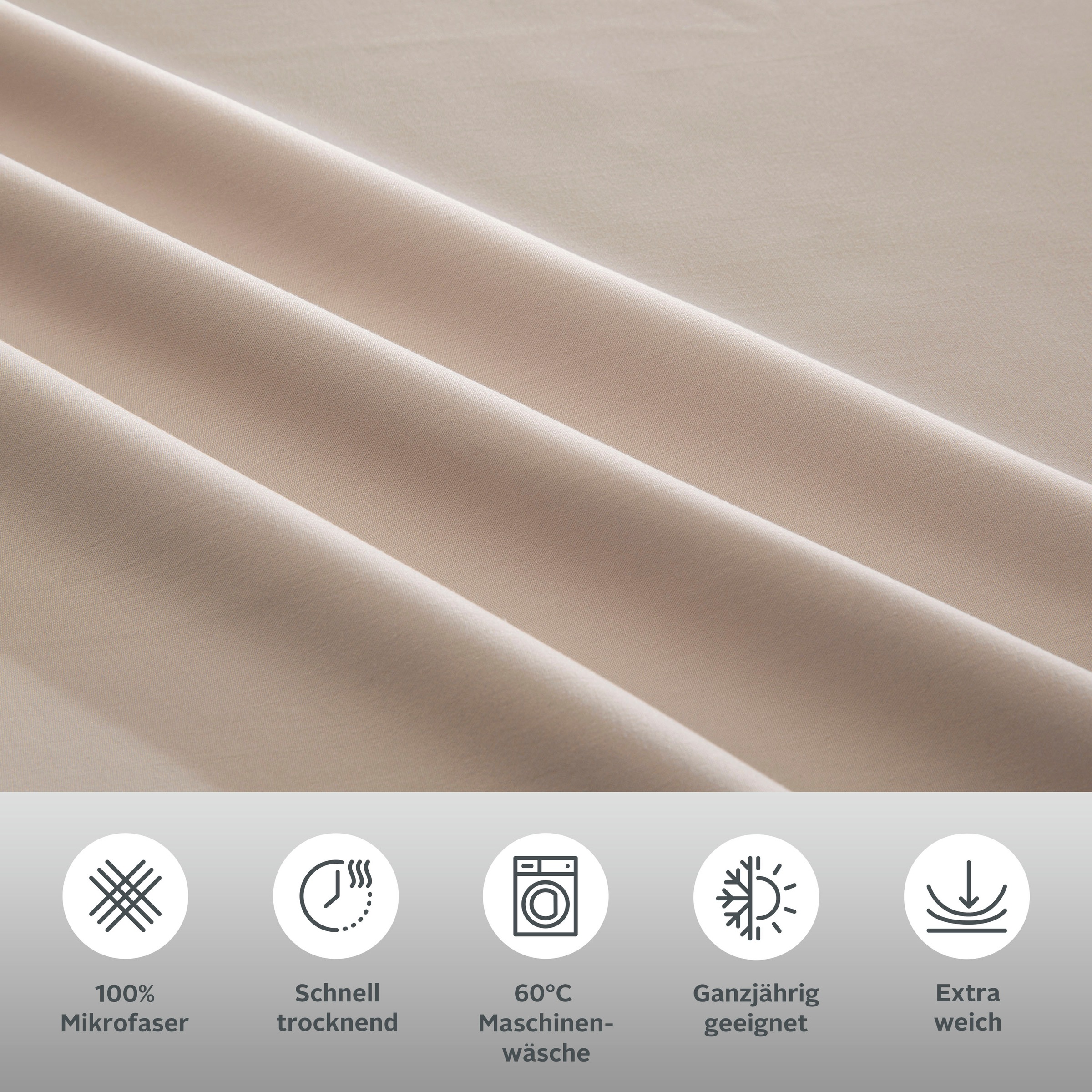 Thumbnail - my home Bettwäsche "Desner2" 2 tlg. Premium Qualität, sehr weich, uni, ab 135x200 cm