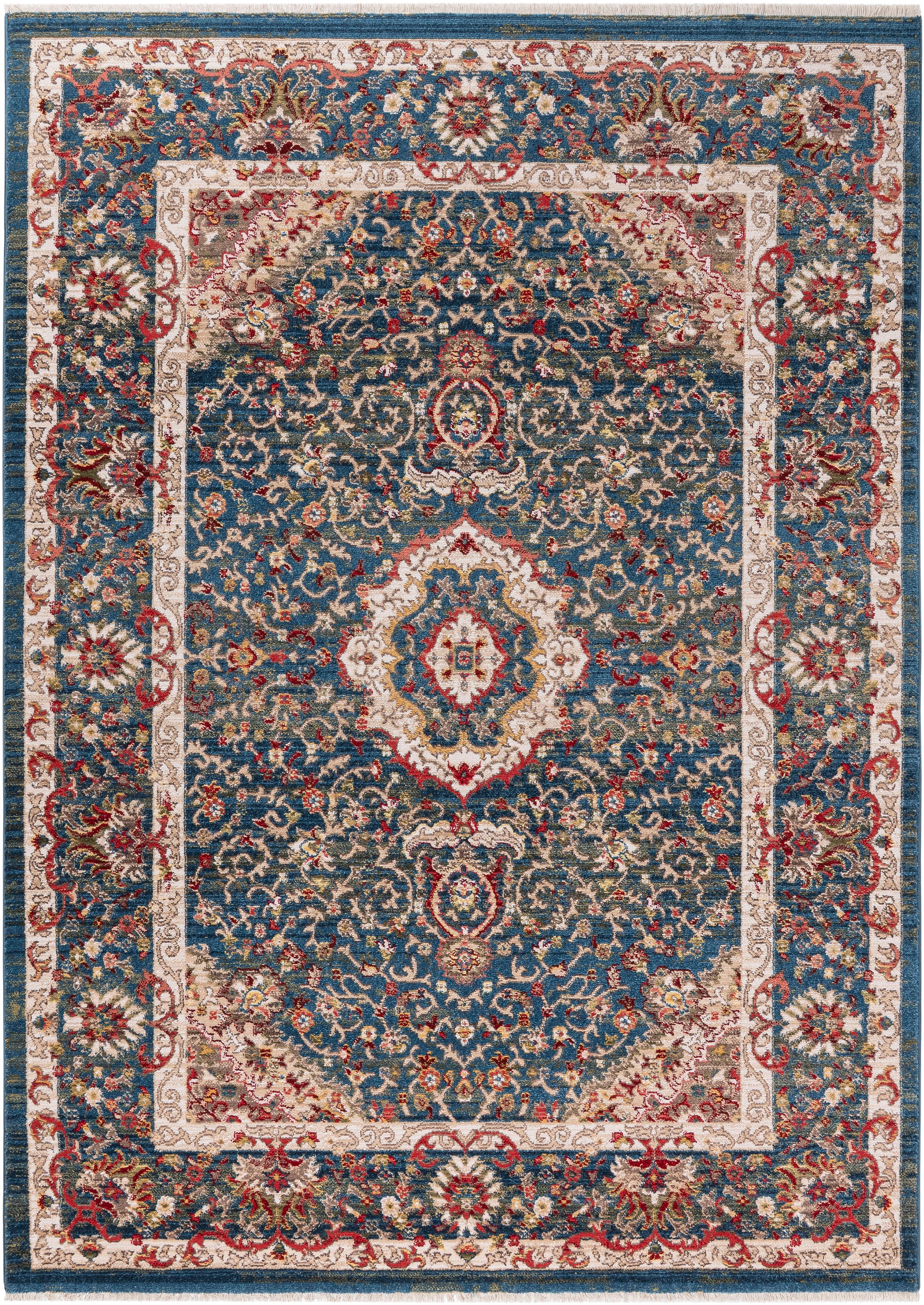 OTTO home Teppich »Molvio, mit & ohne Fransen« rechteckig 18 mm Höhe Orient-Optik, Vintage Design, weich, Wohnzimmer, Schlafzimmer