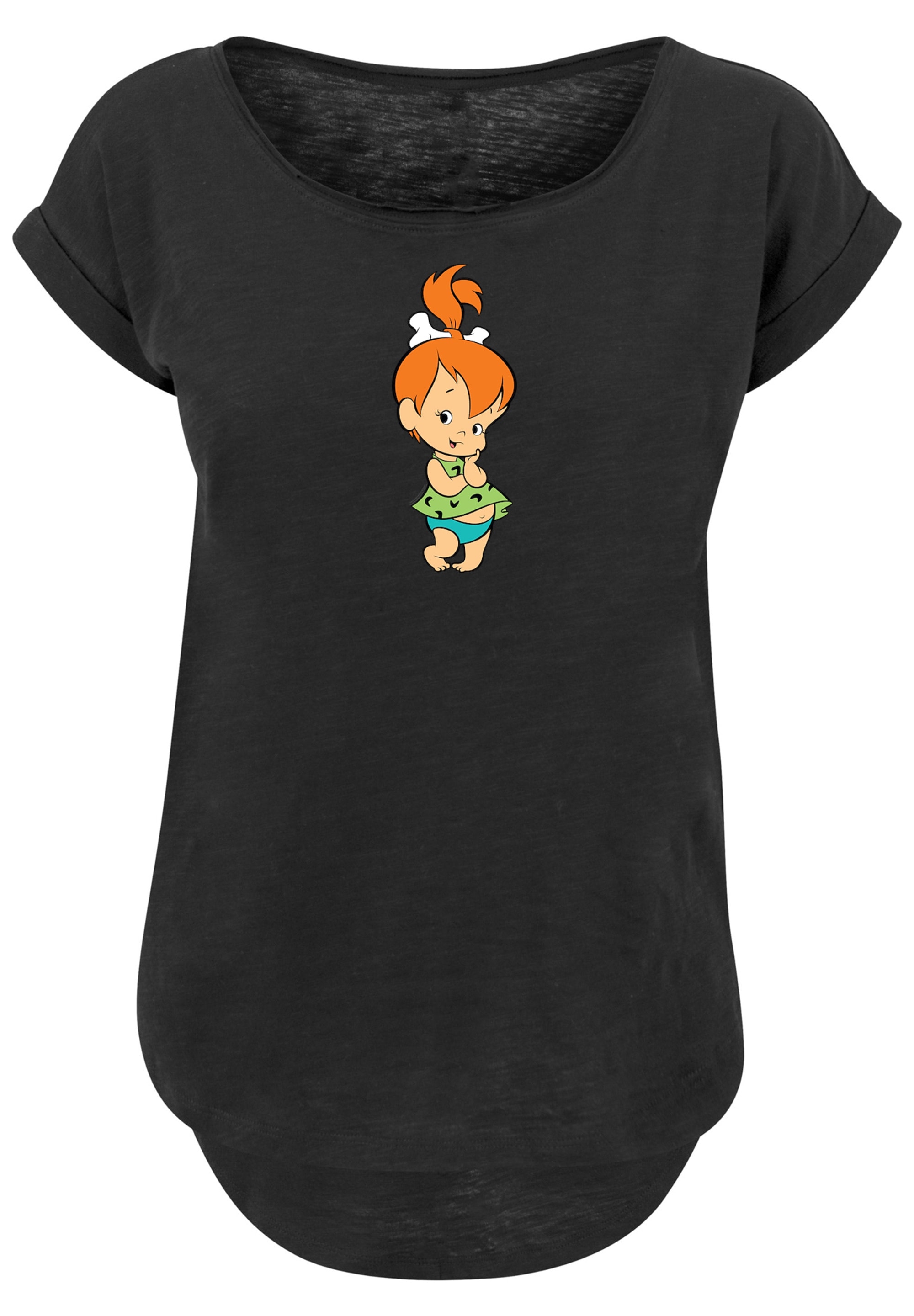 F4NT4STIC T-Shirt »Pebbles Feuerstein«, Damen,Premium Merch,Lang,Longshirt,Bedruckt