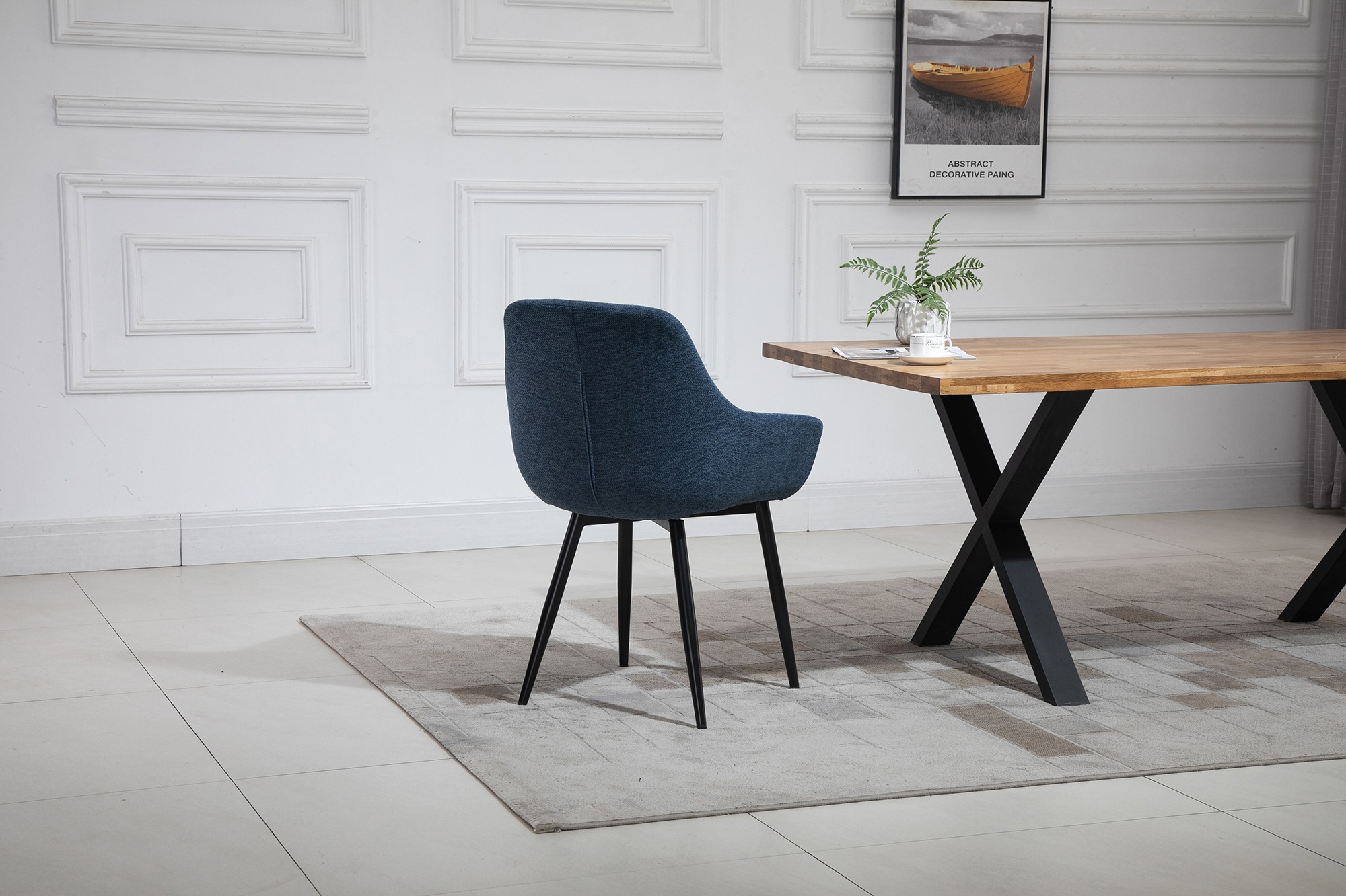 SalesFever Essgruppe »Essgruppe im schicken Stil« Set, 5 Stk. tlg. 5-teiliges Set: Tischplatte mit seidenmattem OSMO Hartwachs-Öl behande