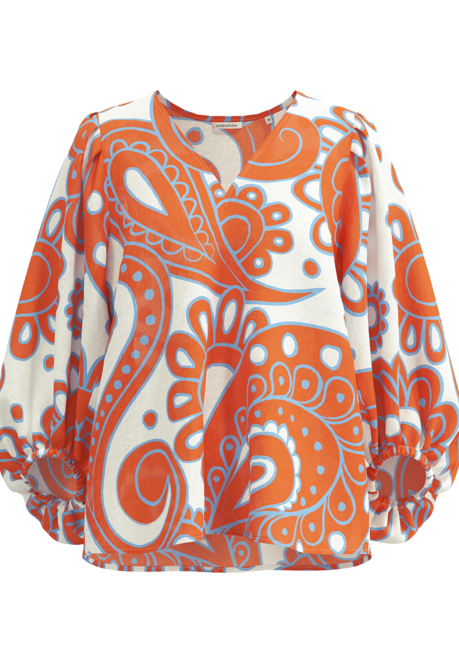 seidensticker Shirtbluse »Schwarze Rose«, 3/4-Arm V-Neck Paisley