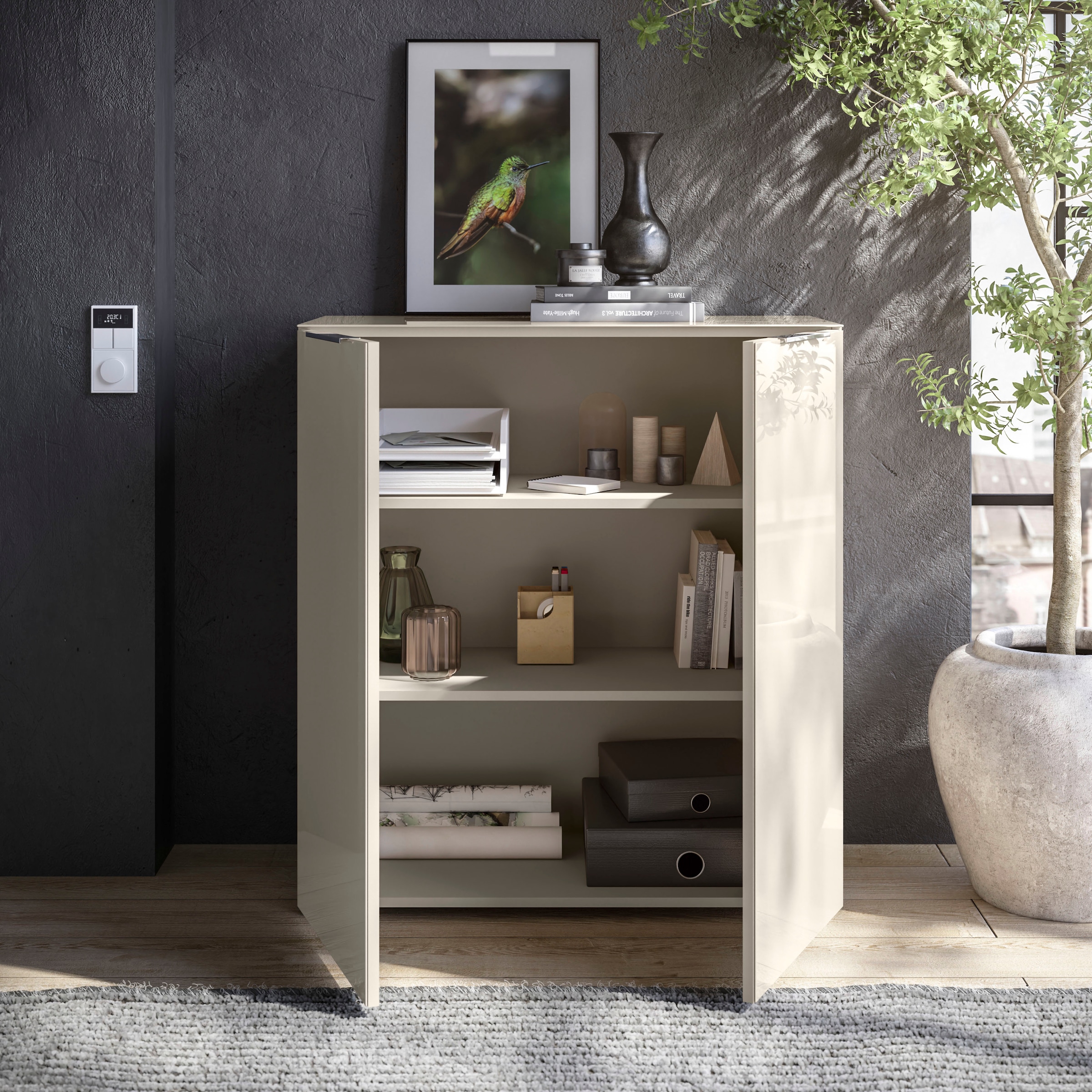HBZ Kommode »Santorin, BxHxT 90x99x40 cm«, (1 St.), Breite 90cm, Softclose für Türen, Melaminbeschichtung