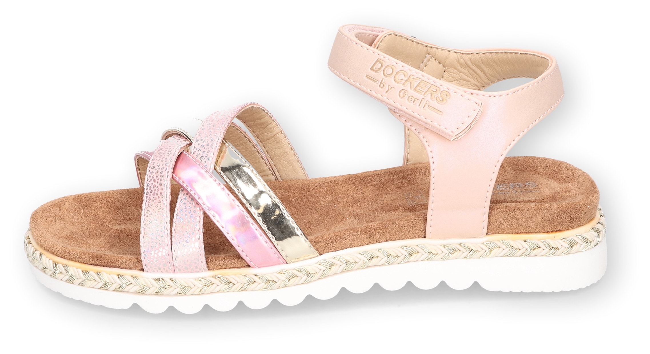 Dockers by Gerli Sandale, Plateausandale, Klettschuh, Glitzersandale mit Flecht-Details