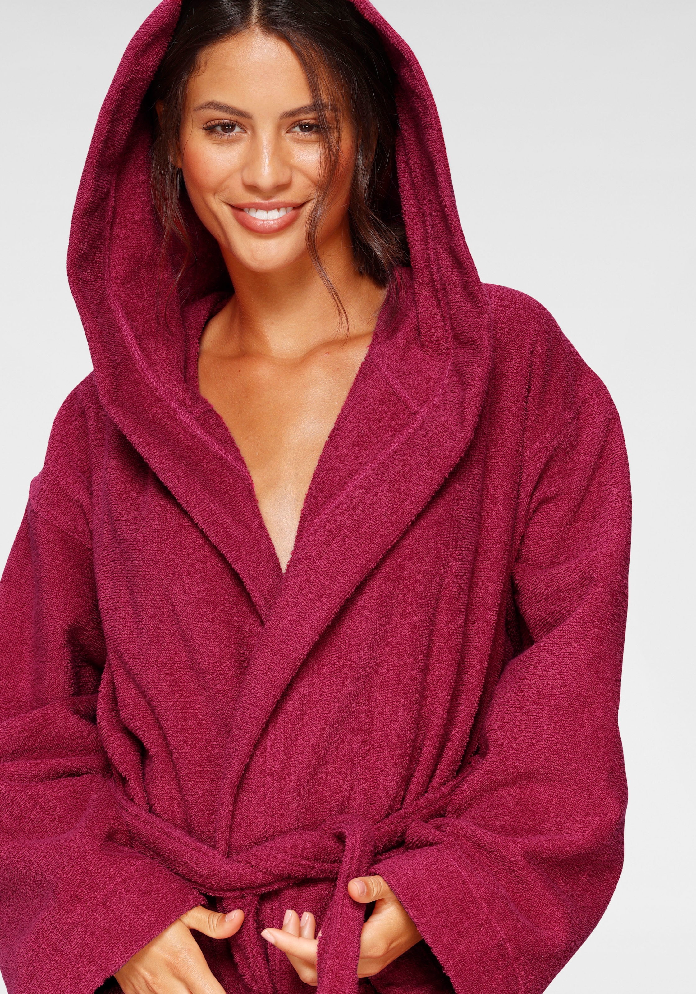 Bruno Banani Unisex-Bademantel »Robby, ideal für Sauna & Spa, Hotelbademantel, Morgenmantel«, (1 St.), Damen & Herren Bademäntel, Baumwolle, mit Taschen, Reise, Sauna, S-3XL