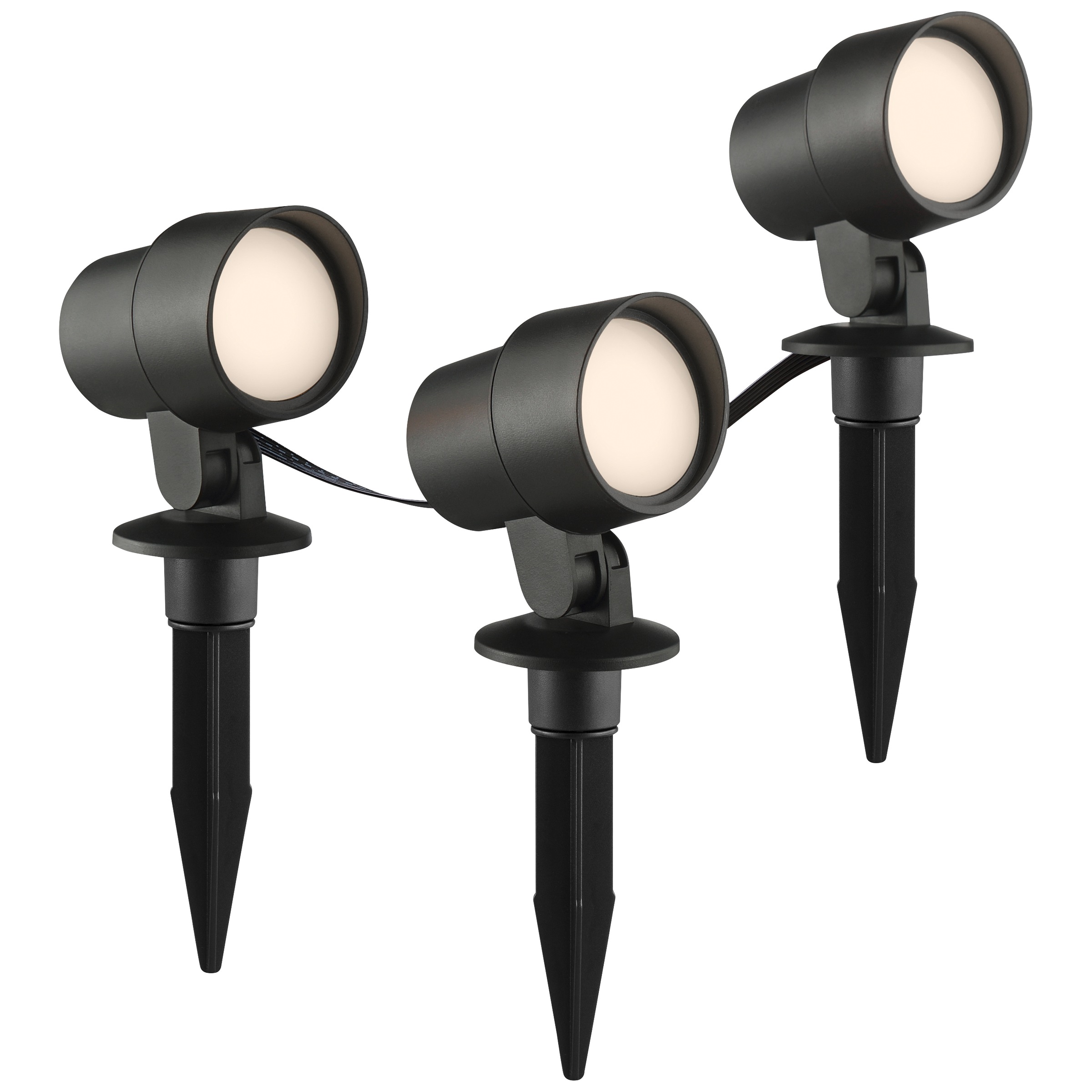 Brilliant LED Gartenleuchte »Kamara« LED-Modul 3 Stk. RGB | warmweiß - kaltweiß LED Gartenspieß Set, dimmbar, RGB, CCT, IP44, schwarz, App steuerbar