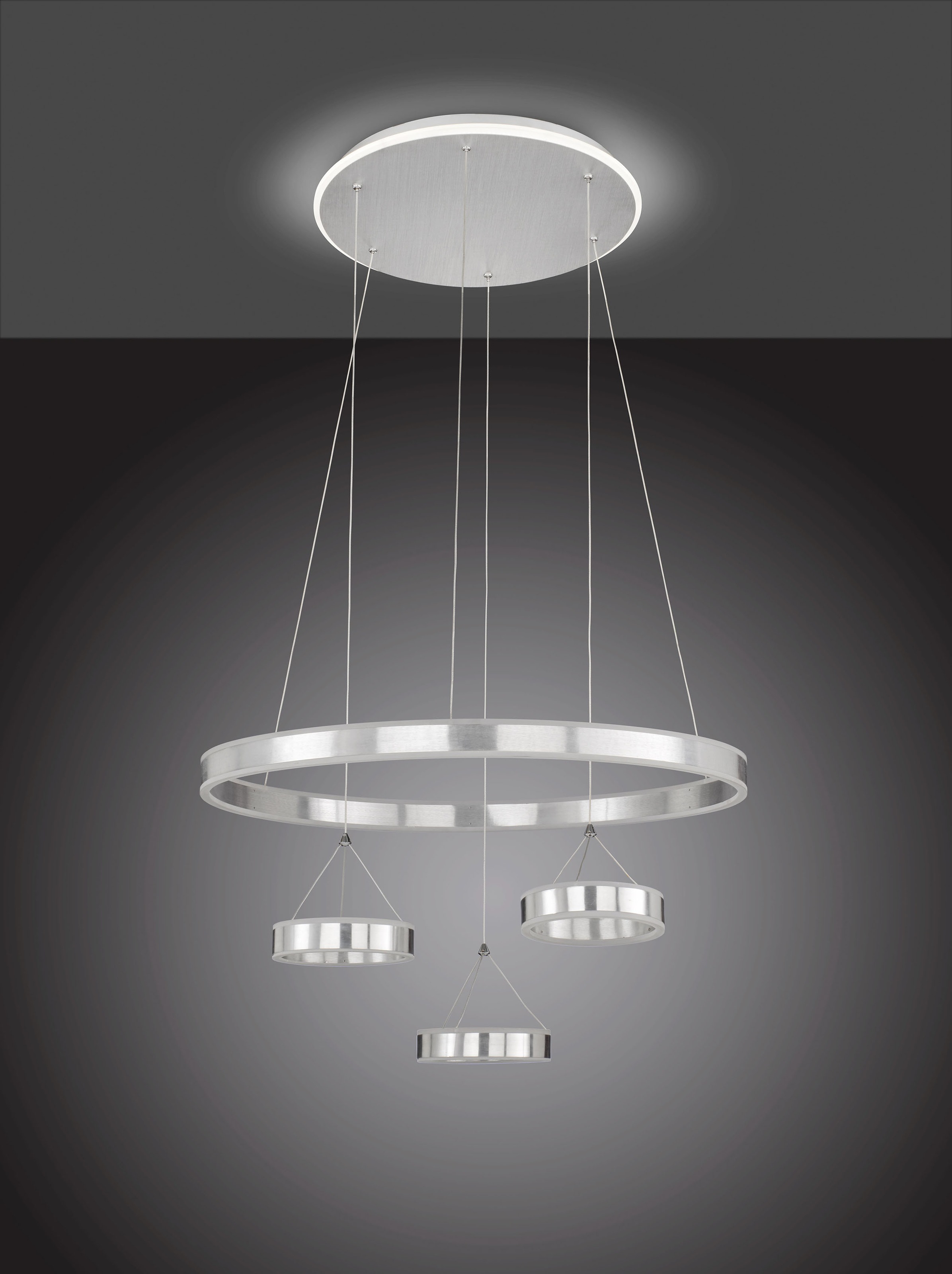 WOFI LED Pendelleuchte Pendelleuchte Lena 4 Flg., LED-Modul, 1 St., Warmweiß, charakterstarkes Design