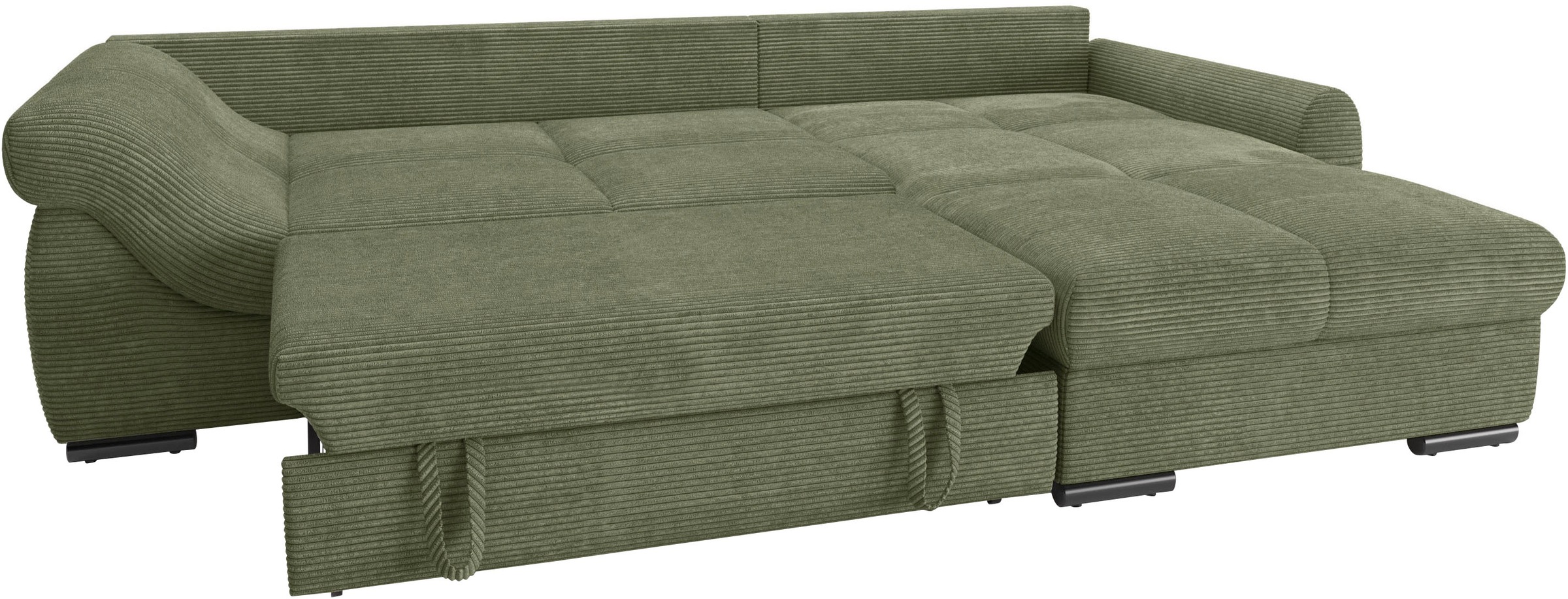 Mr. Couch Ecksofa »Livorno L-Form«, inkl. Hochschläfer-Bettauszug, XL-Bettkasten weiß beschichtet