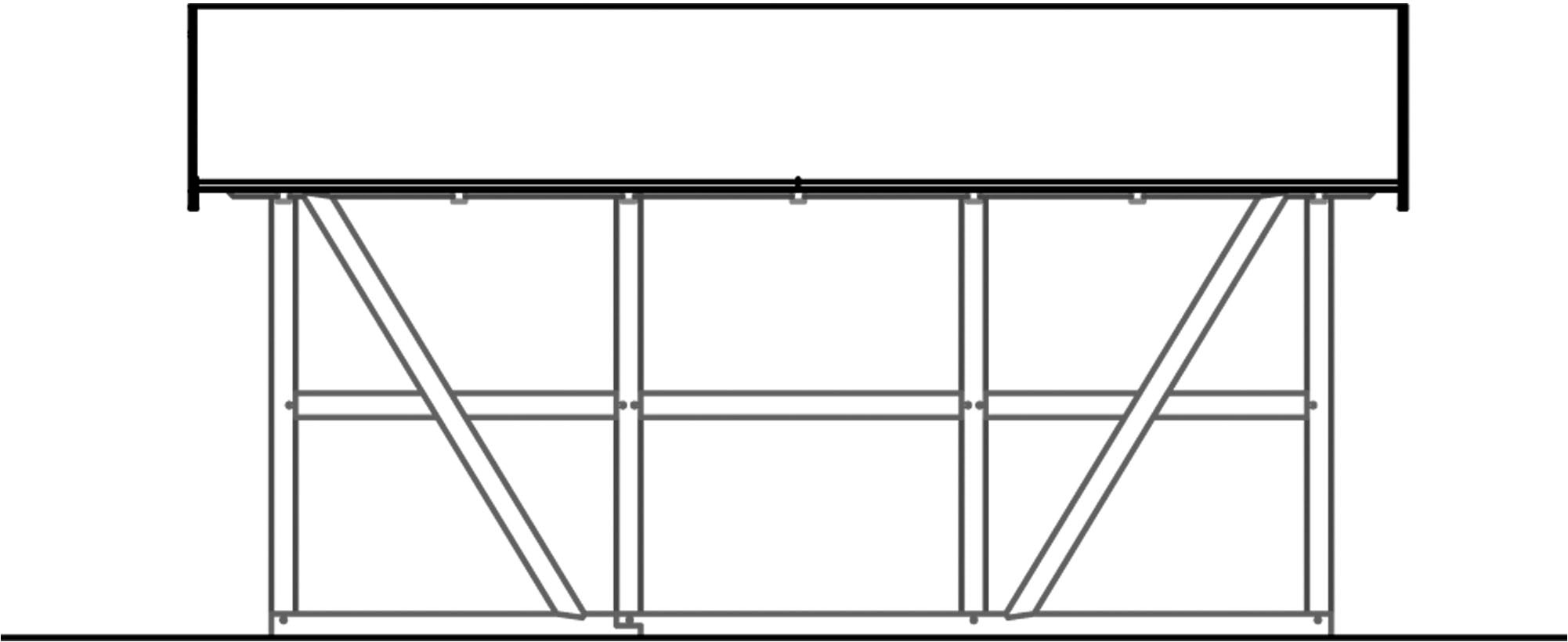 Skanholz Einzelcarport »Schwarzwald«, KVH, Fichte, 300 cm, Weiß, 424x600cm mit Rückwand und Dachlattung