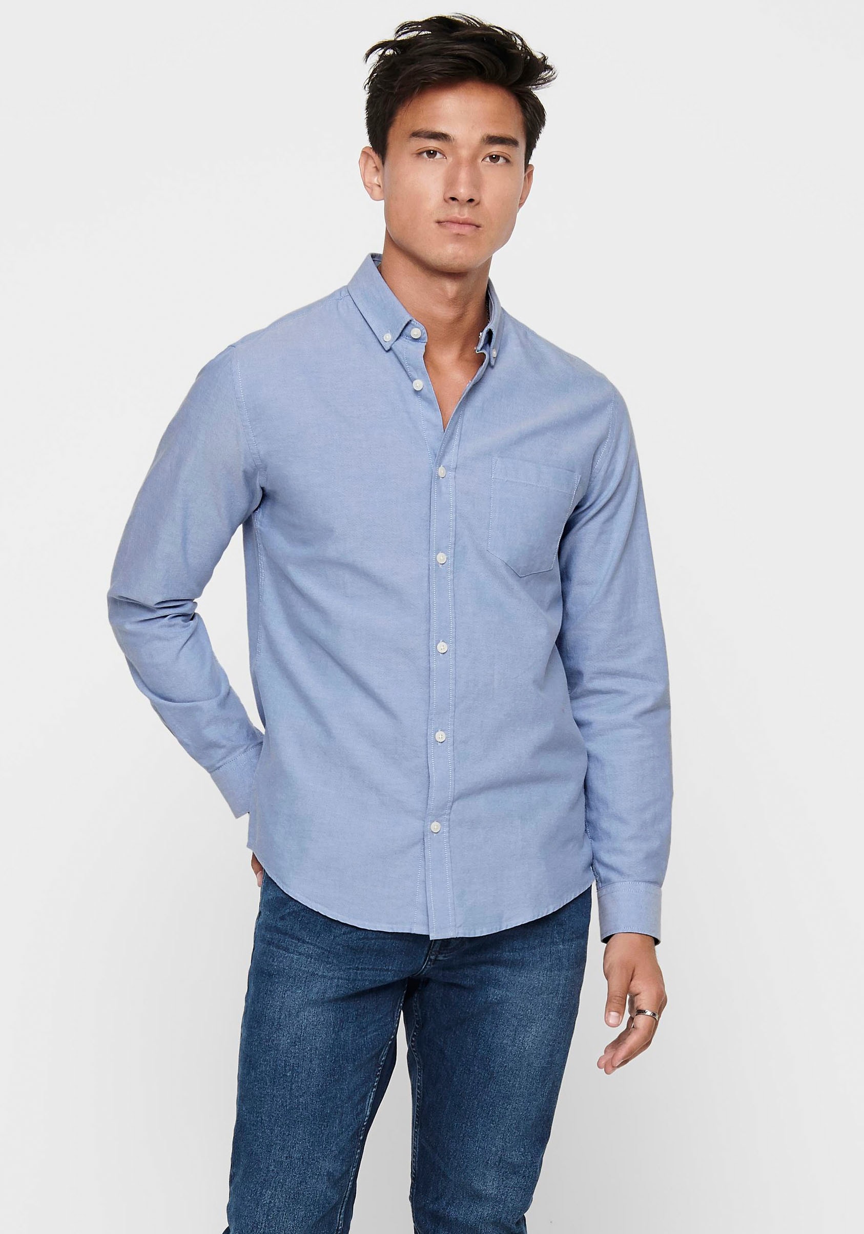 ONLY & SONS Langarmhemd "ONSALVARO SLIM LS OXFORD SHIRT NOOS" günstig online kaufen