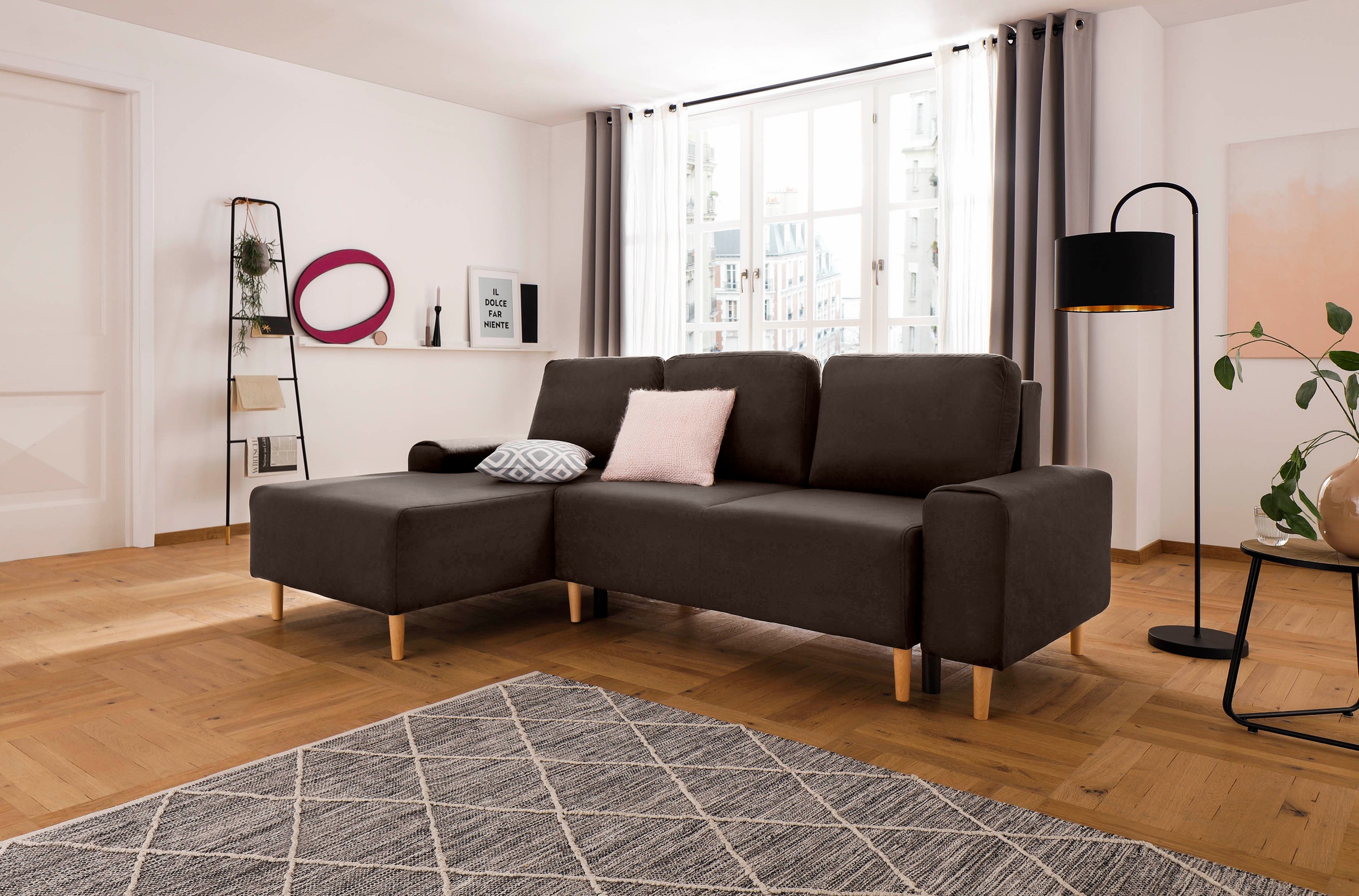 Home affaire Ecksofa "Samu L-Form" wahlweise mit Bettfunktion und Bettkaste günstig online kaufen