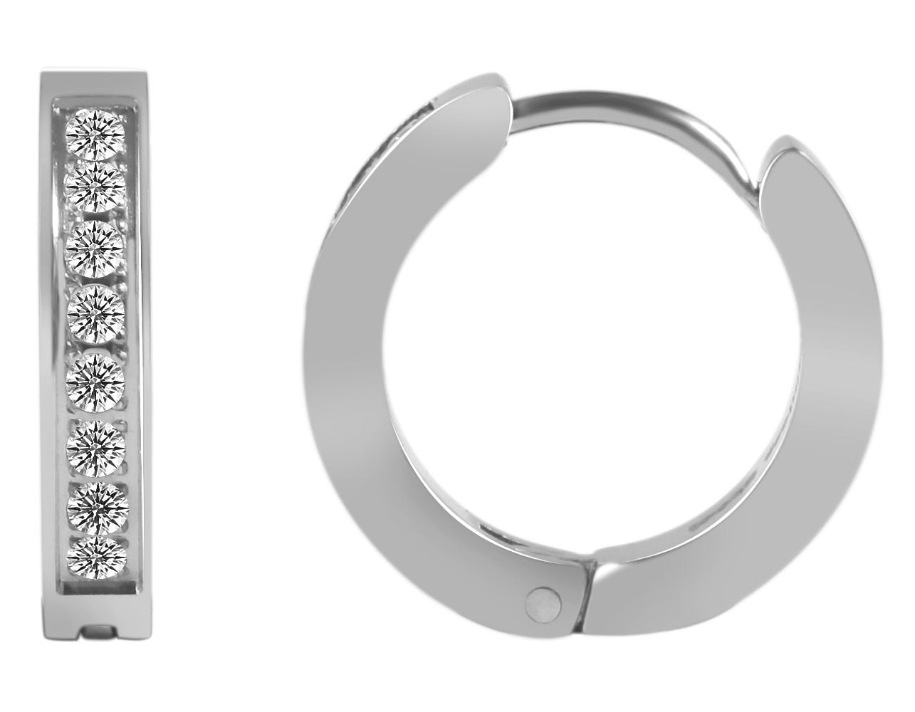 Adelia´s Klappcreolen "Ohrringe – Klappcreole aus Edelstahl mit Strass Steinchen" Perfekt als Geschenk zum einen besonderen Tag