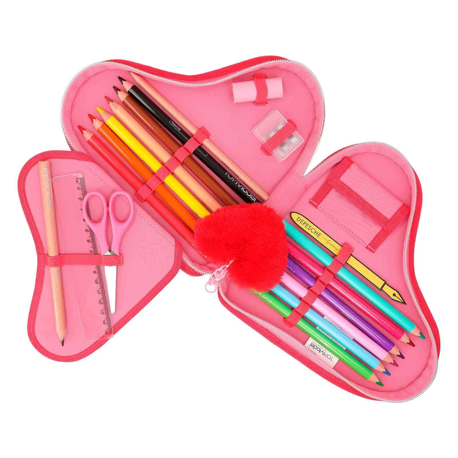 Depesche Buntstift »Herz-Federtasche mit Stifte TOPModel 25 x 20 cm pink«