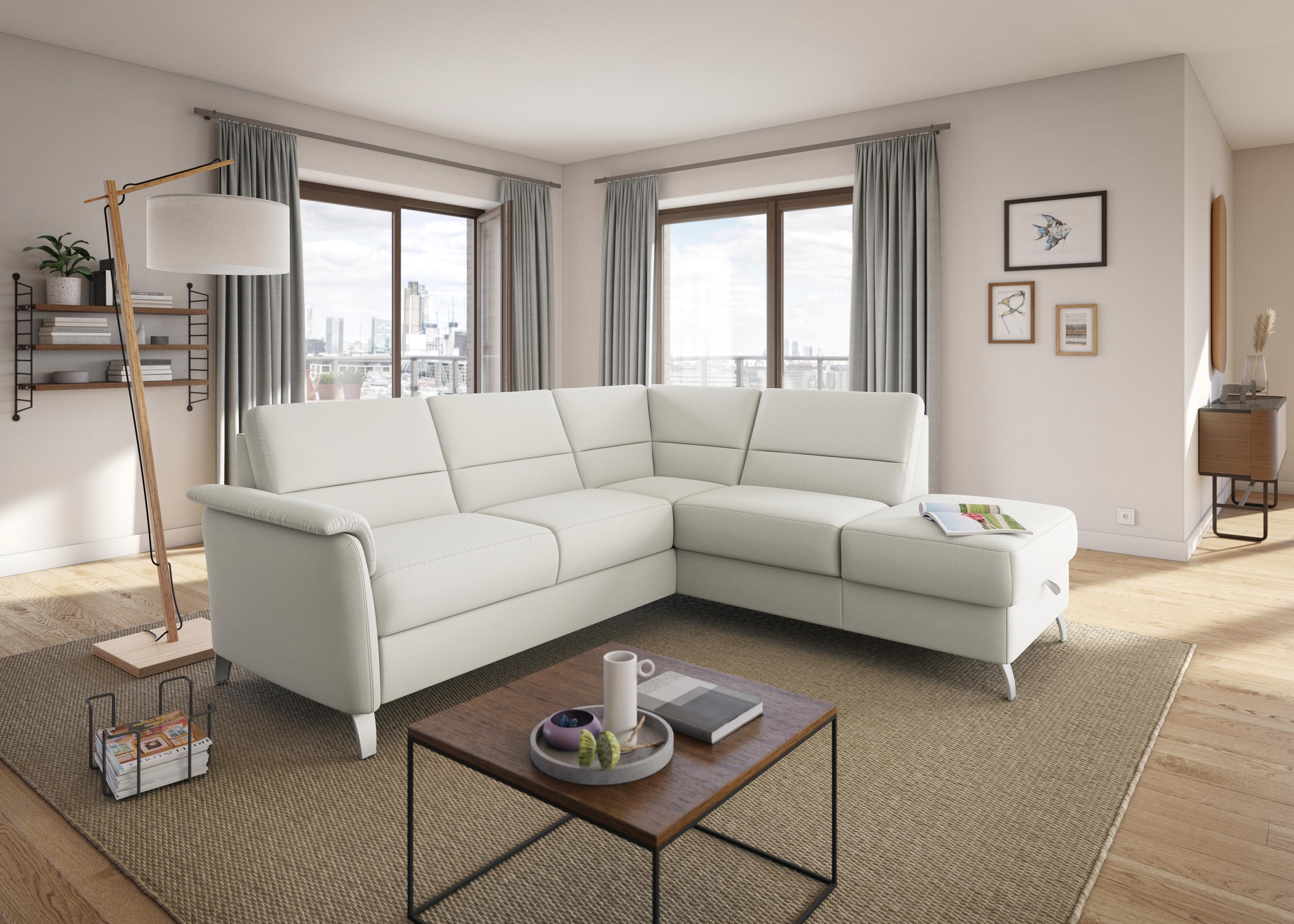 sit&more Ecksofa »Palmera L-Form«, Federkern, wahlweise mit Bettfunktion und mit/ohne Stauraum