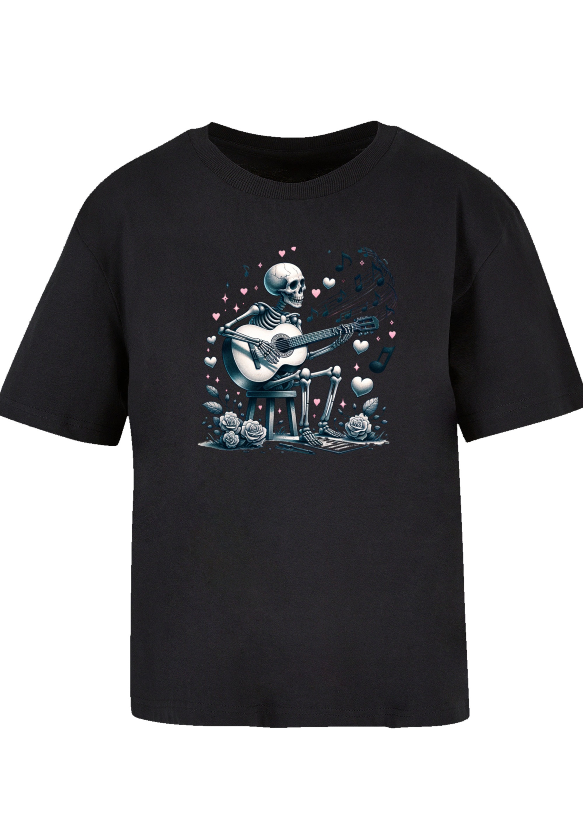 F4NT4STIC T-Shirt »Skelett spielt Gitarre, Musik, Liebe«, Premium Qualität