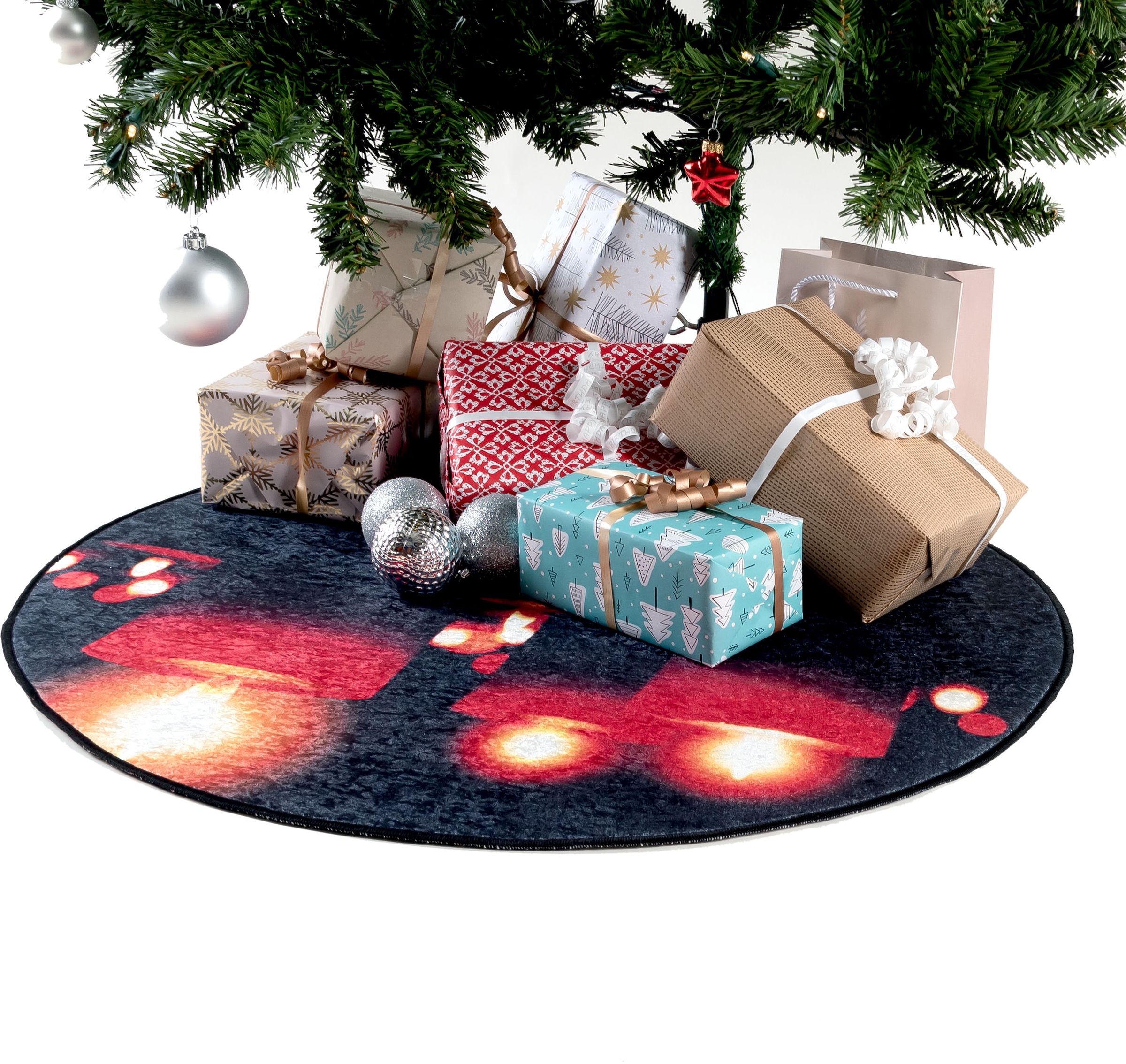 Unterlage »Christmas Teppich | Rechnung Weihnachtsbaum waschbar, BAUR Weihnachten, rund, 1226«, auf Sehrazat