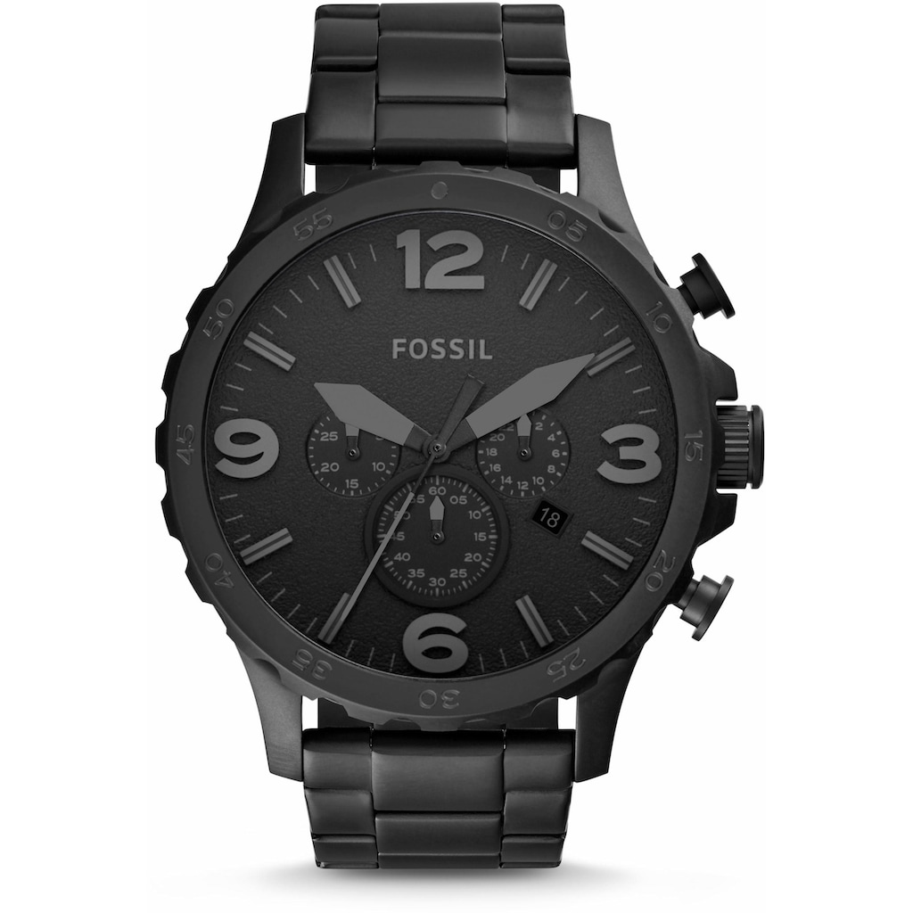 Fossil Chronograph »NATE, JR1401«, Quarzuhr, Armbanduhr, Herrenuhr, Stoppfunktion, Datum