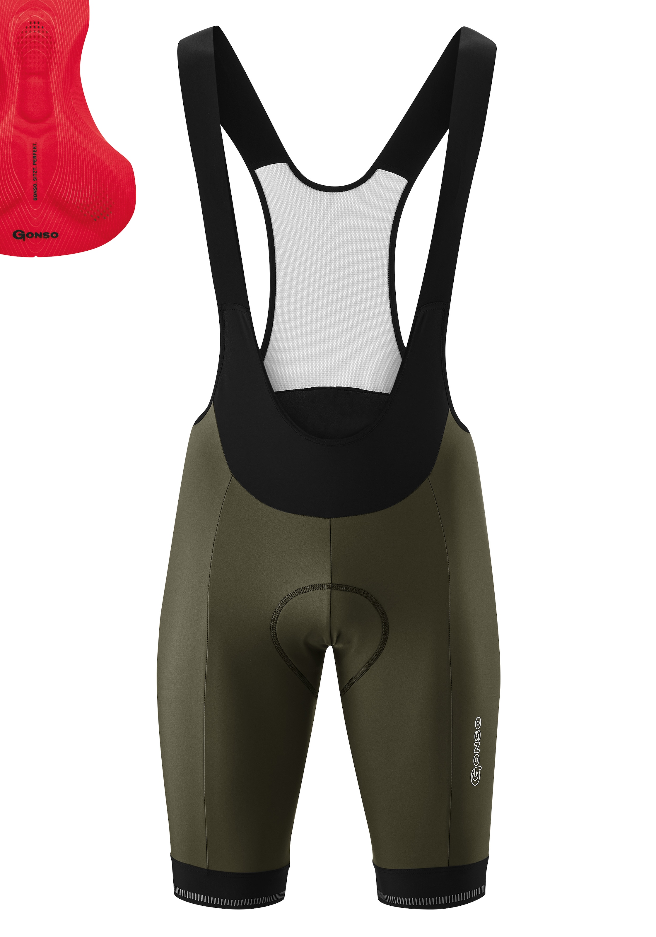 Gonso Fahrradhose "SITIVO BIB 0", Herren Radhose, innovatives Sitzpolster, Träger-Radlerhose, Tight Fit