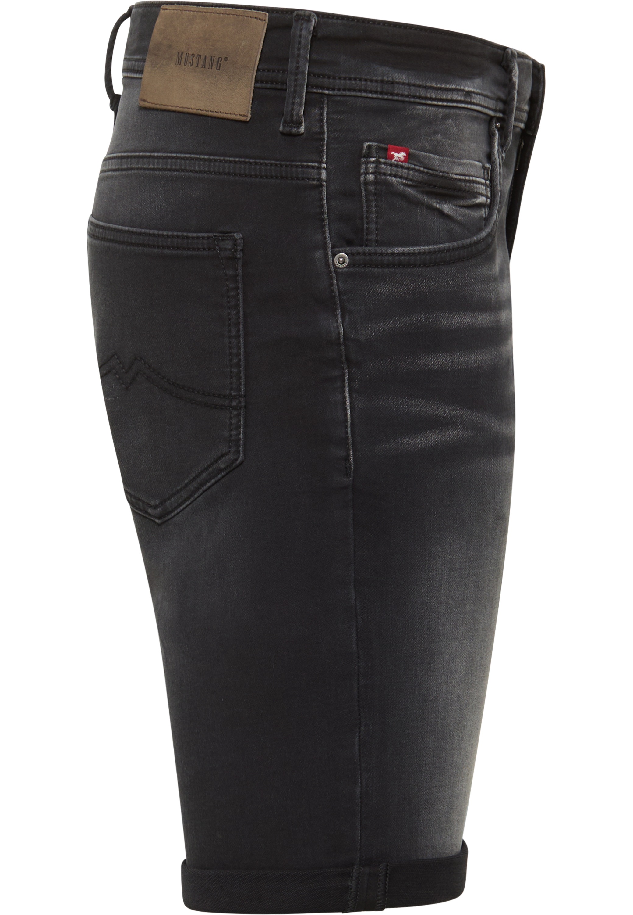 Slim-fit-Jeans MUSTANG "Herren Style Chicago Shorts Z", Damen, Gr. 38, 802 schwarz, Denim/Jeans, 80% Baumwolle, 18% Polyester, 2% Elasthan, unifarben, slim fit, Jeans Slim-fit-Jeans 3