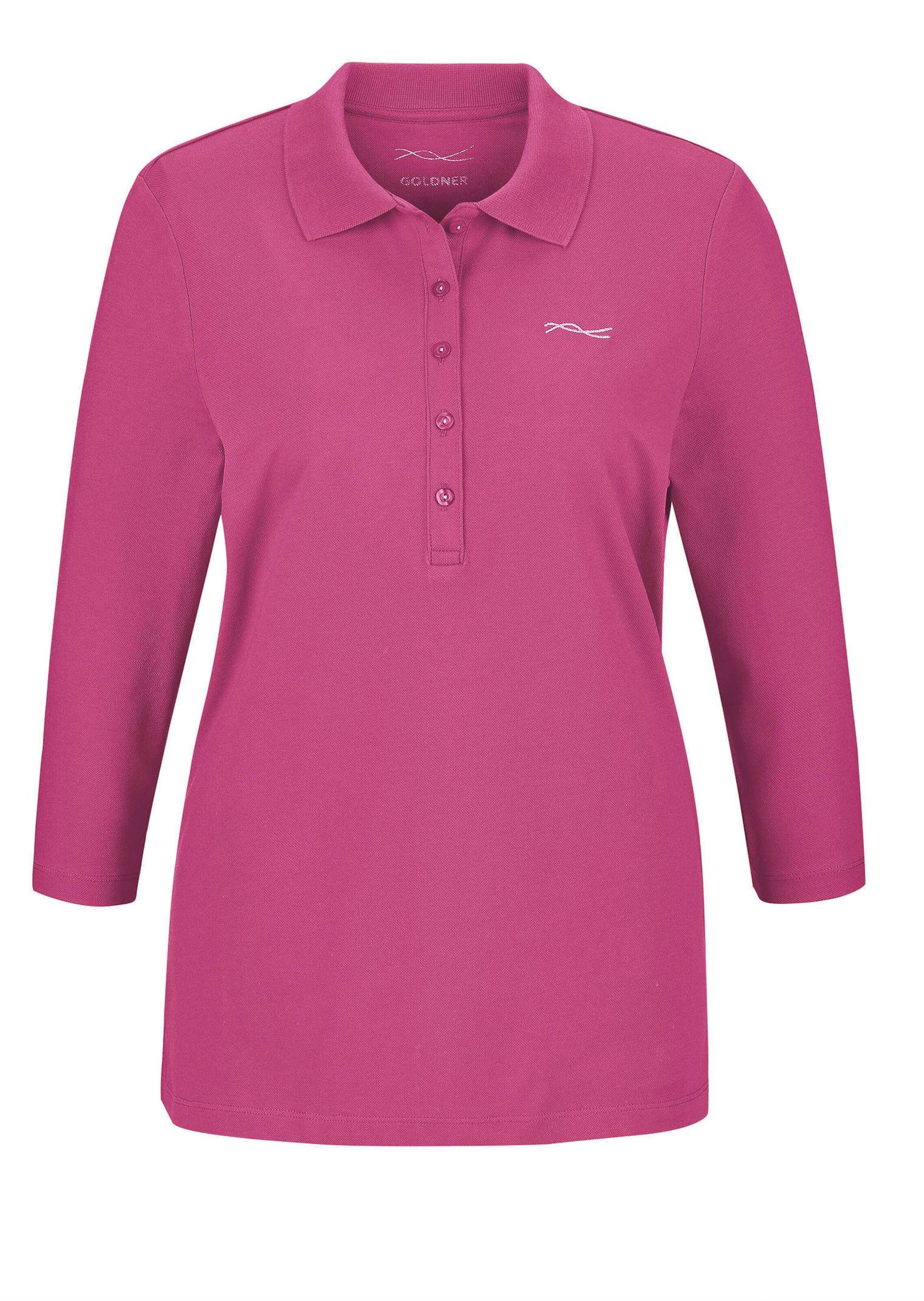 GOLDNER Poloshirt "Baumwollshirt mit Glanzakzenten" Ohne