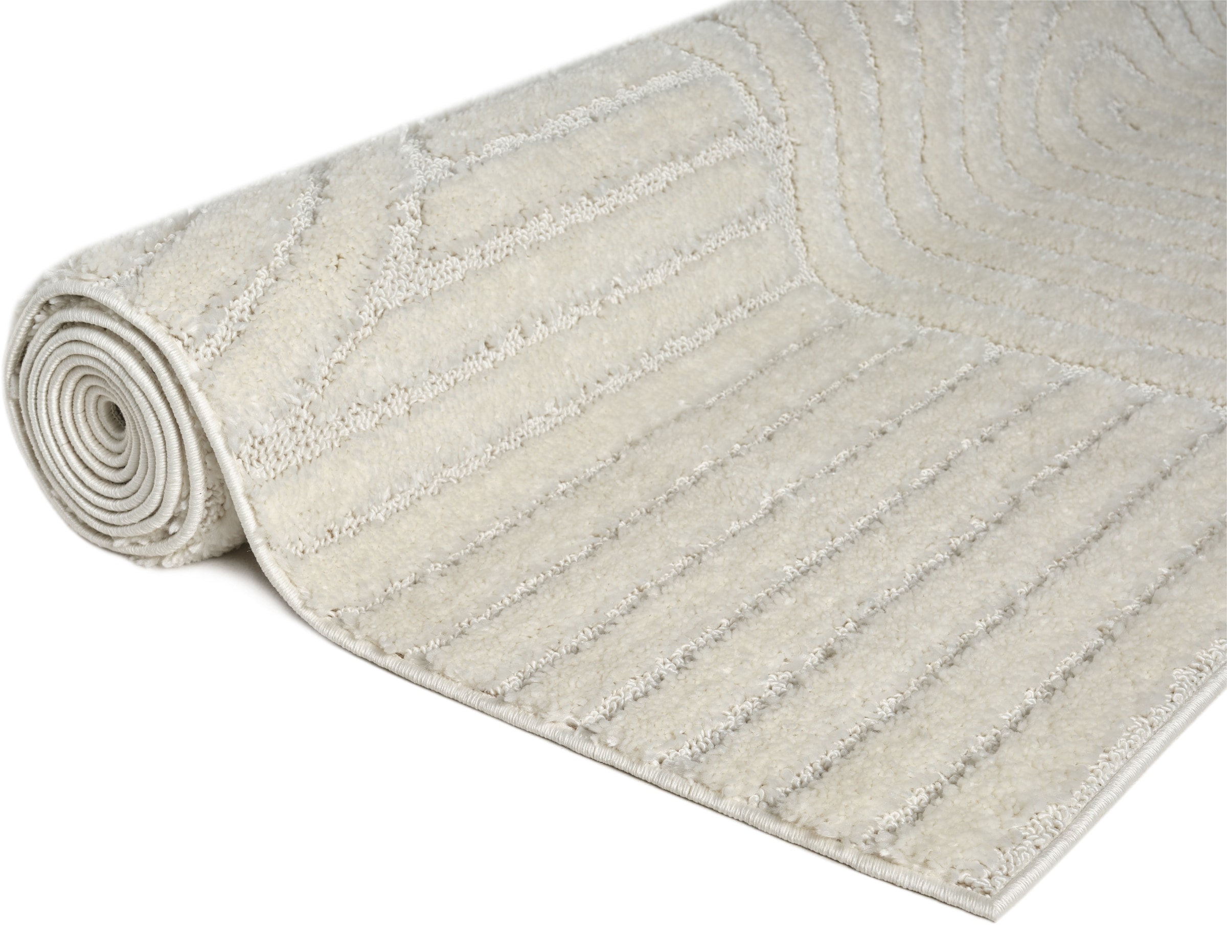 OTTO home Teppich »Jonne, Boho-Design, Scandi, Designteppich« rechteckig 20 mm Höhe Hoch-Tief, 3D Optik, skandinavischer Stil, Wohnzimmer, Schlafzimmer