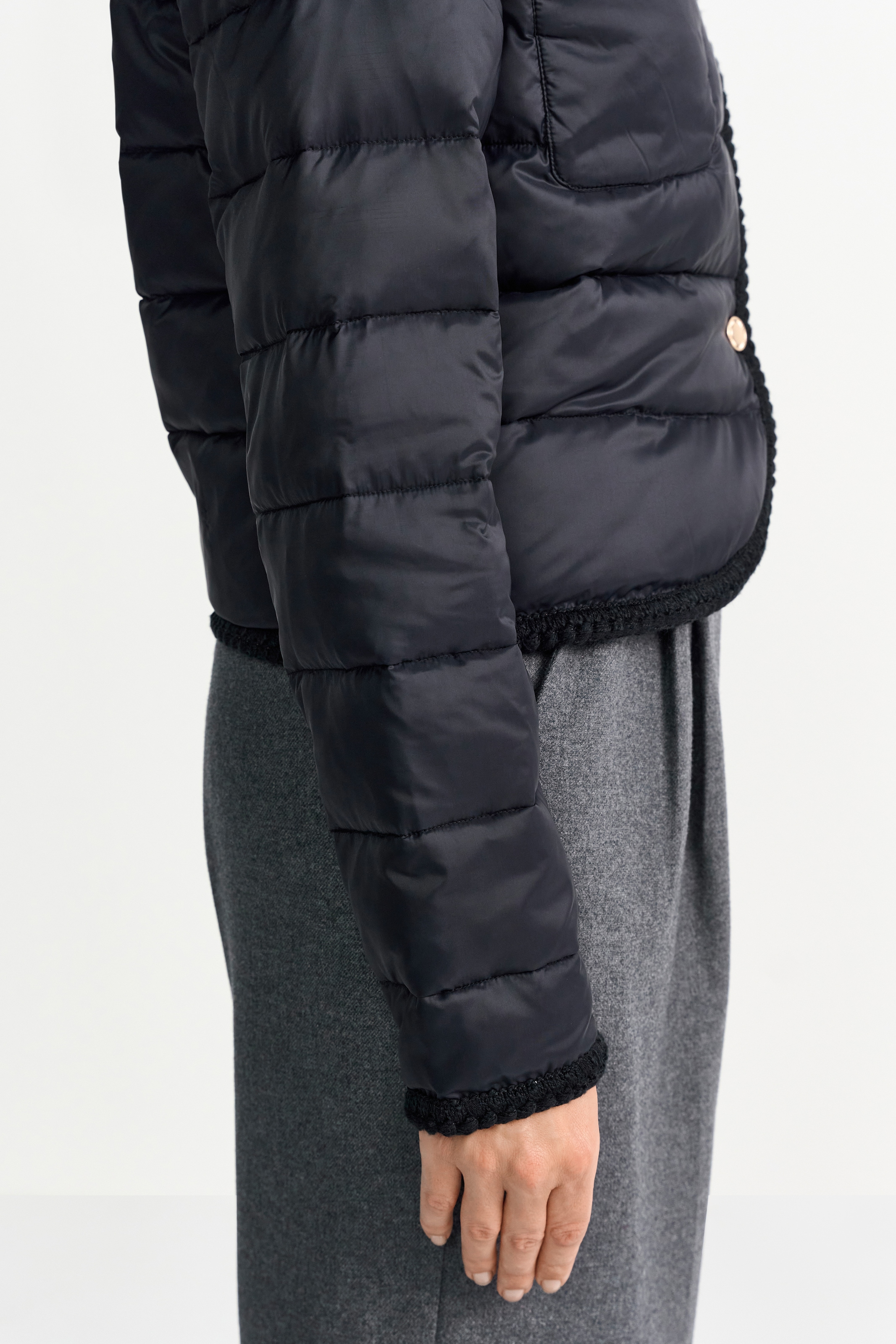 RICHROYAL Steppjacke, geflochtene Saumabschlüsse, gerader Schnitt, leicht wattiert
