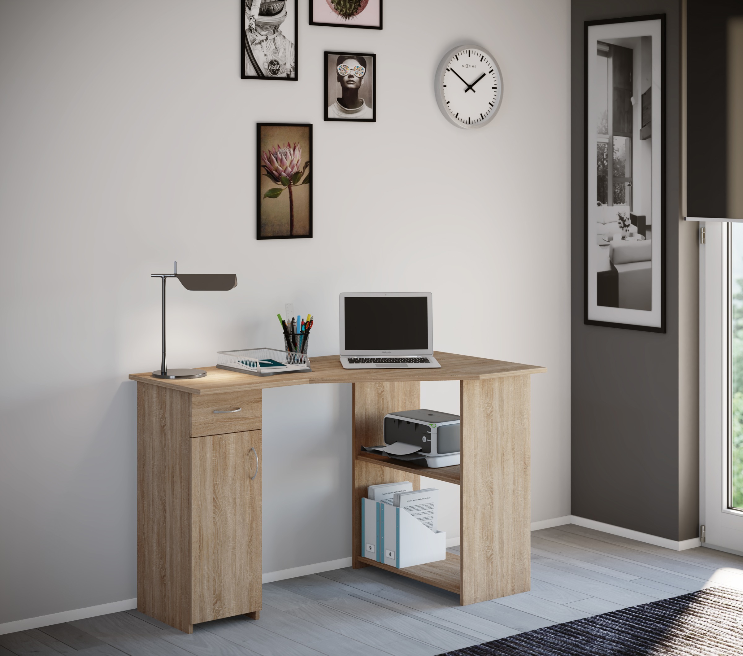VCM Schreibtisch »Holz Eckschreibtisch Schreibtisch Bürotisch Linzia«