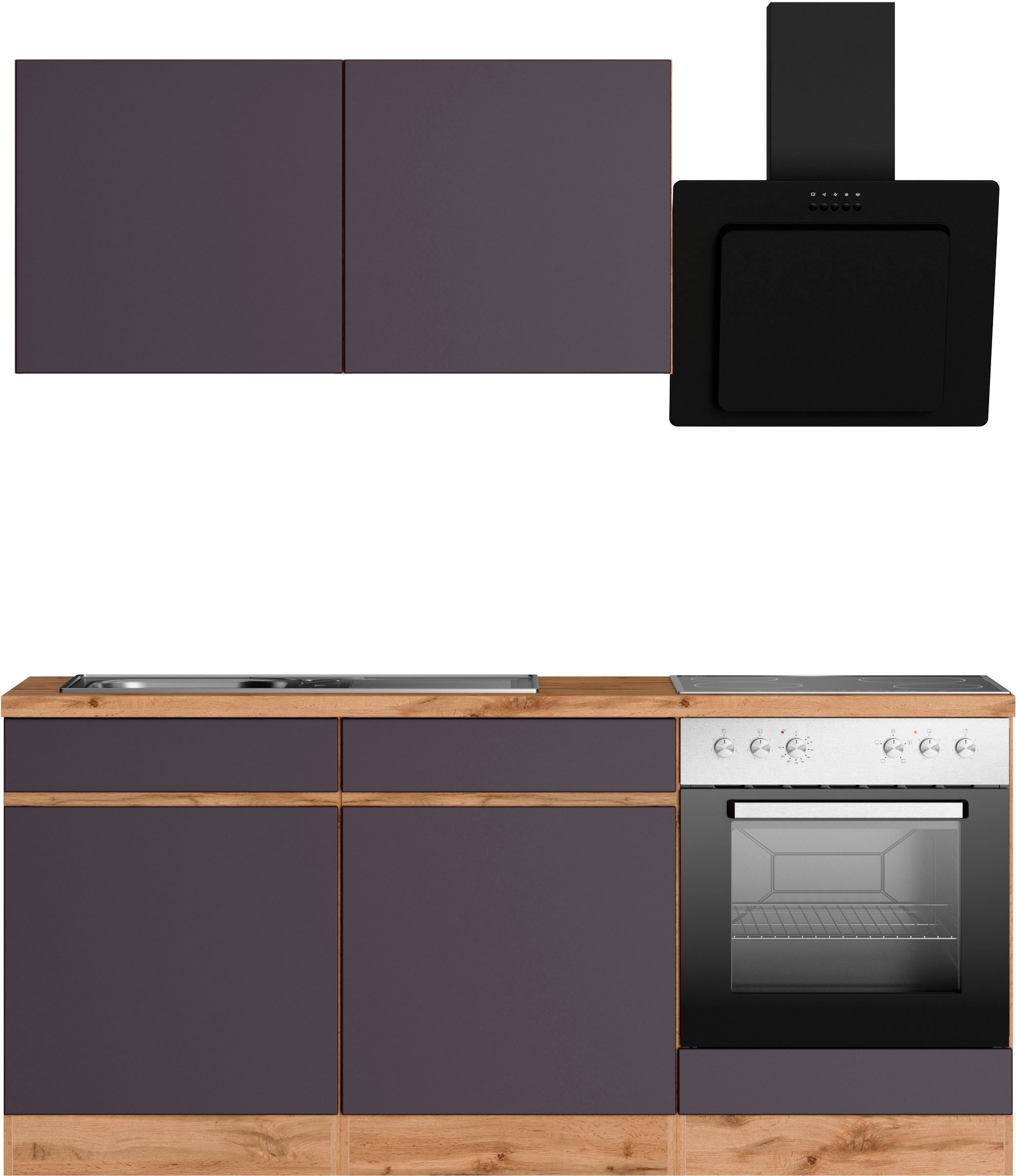 KOCHSTATION Küche »KS-Riesa«, Stellbreite 180 cm, wahlweise mit oder ohne E-Geräte