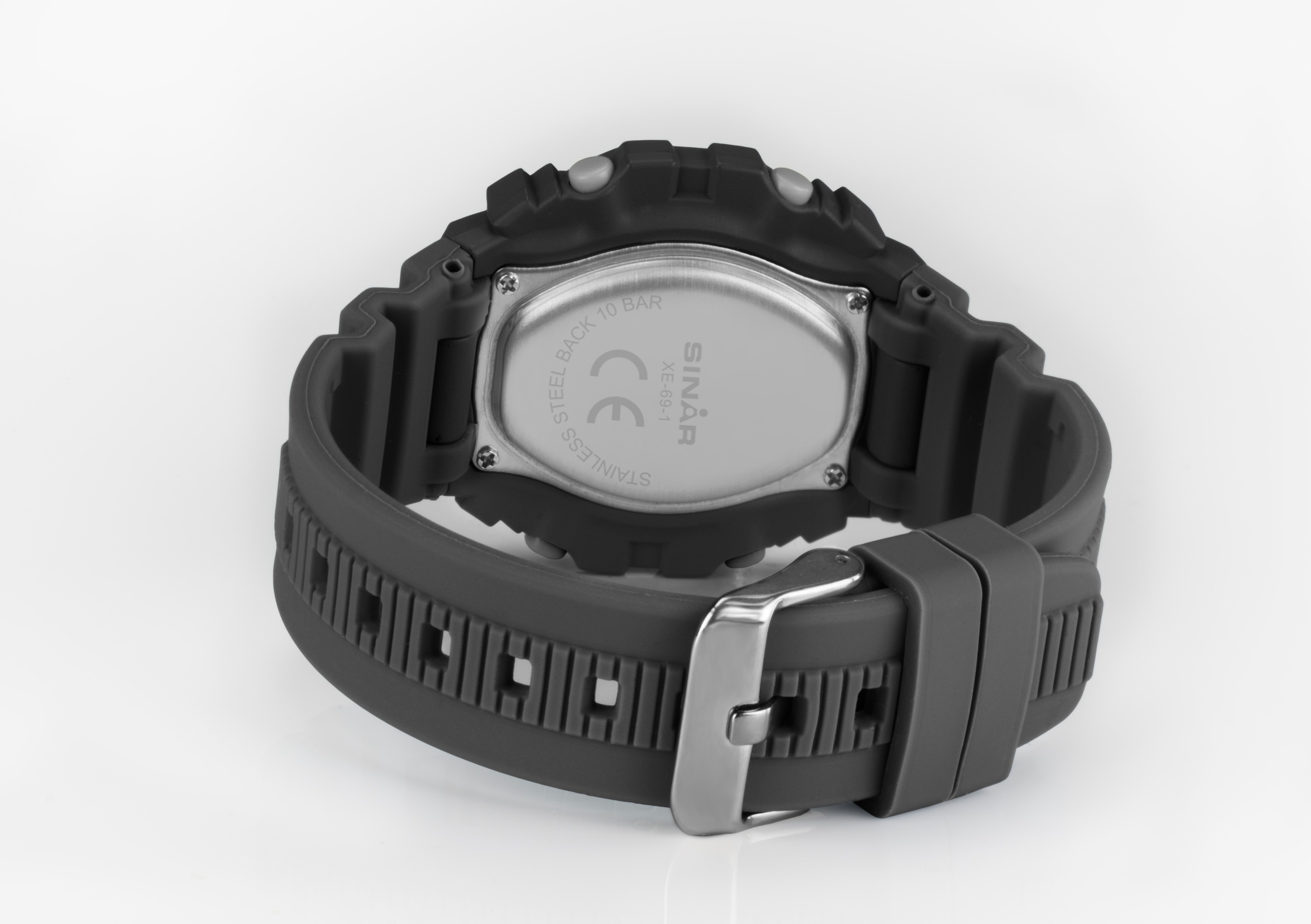 SINAR Digitaluhr, Quarzuhr, Armbanduhr, Herrenuhr, Silikonarmband, digital, Monat, Tag