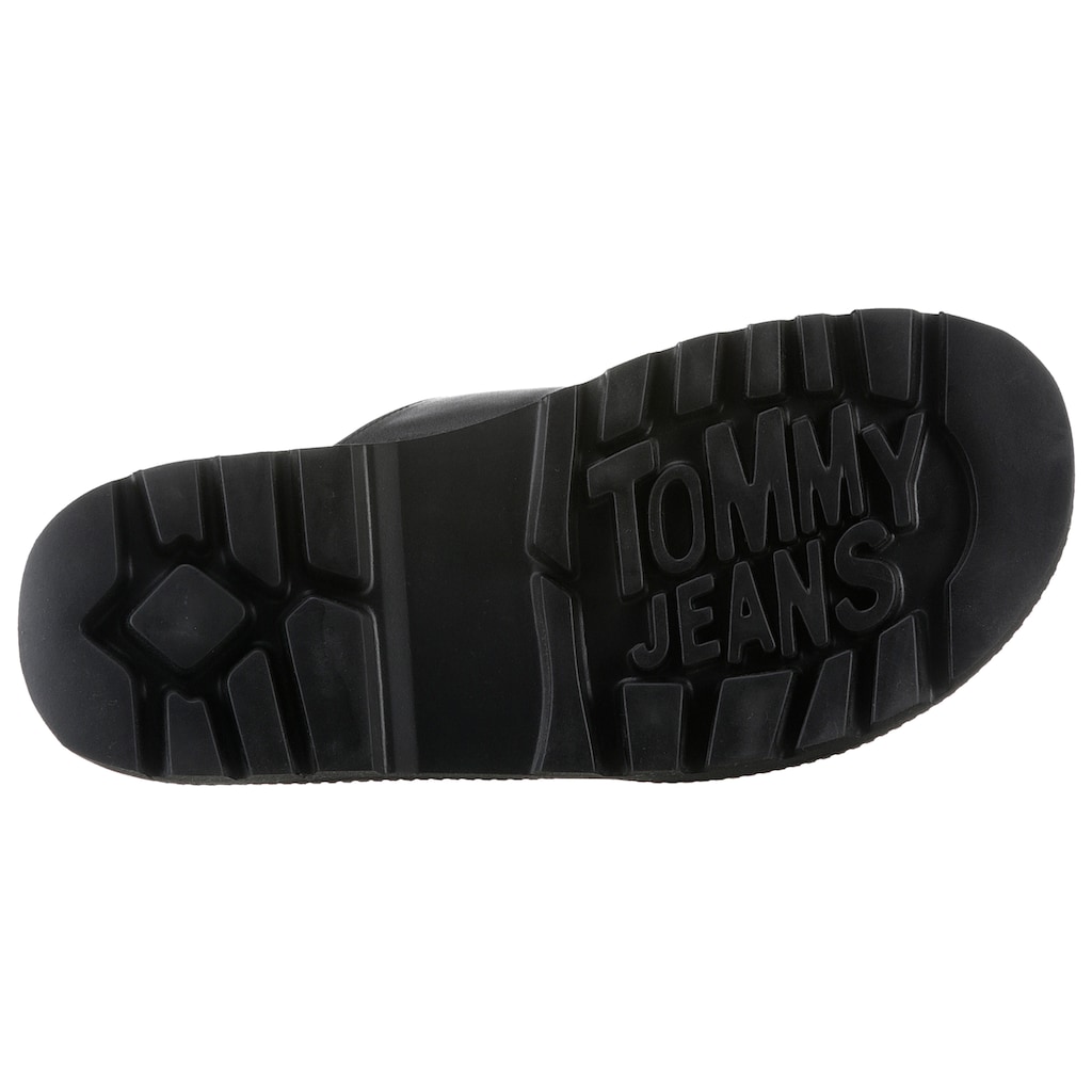 Tommy Jeans Pantolette »TJW PUFFED SANDAL«, Plateau, Sommerschuh, Schlappen mit zwei Klettverschlüssen