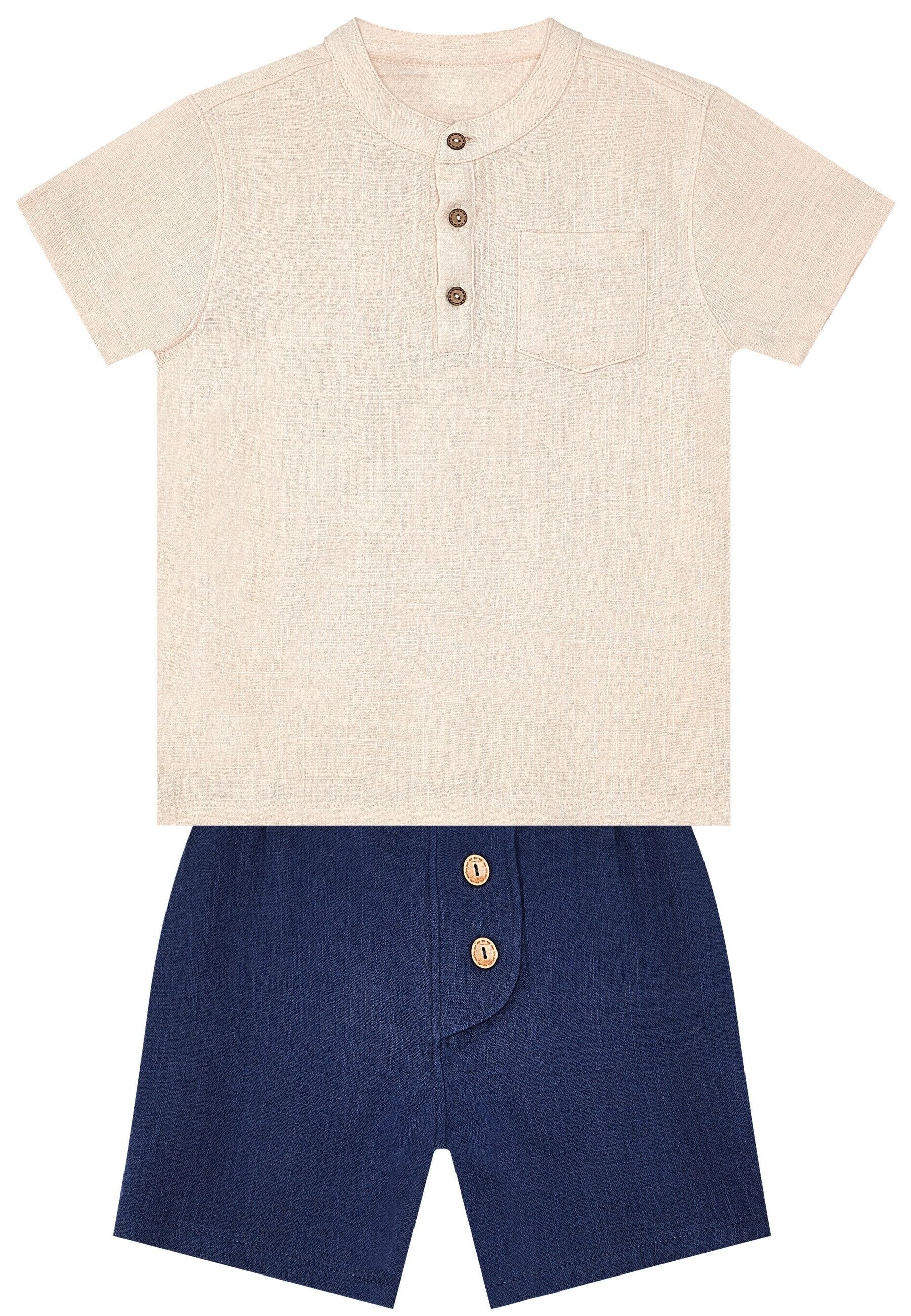 Denokids Hausanzug »Handsome Muslin«, (2 tlg.), mit Mandarin-Kragen