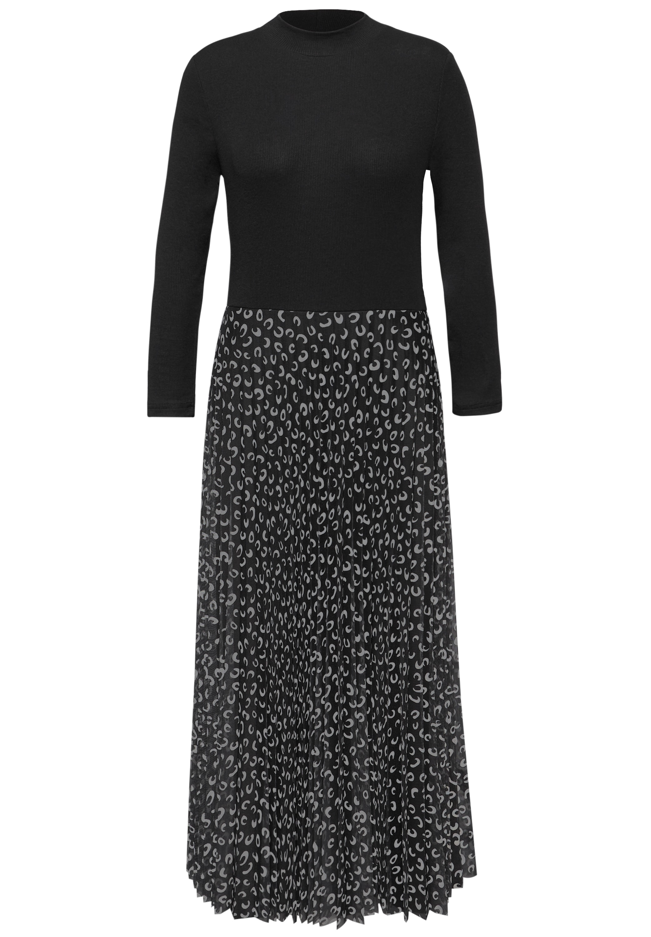 STREET ONE Midikleid Ohne Taschen mit plissiertem Rockteil