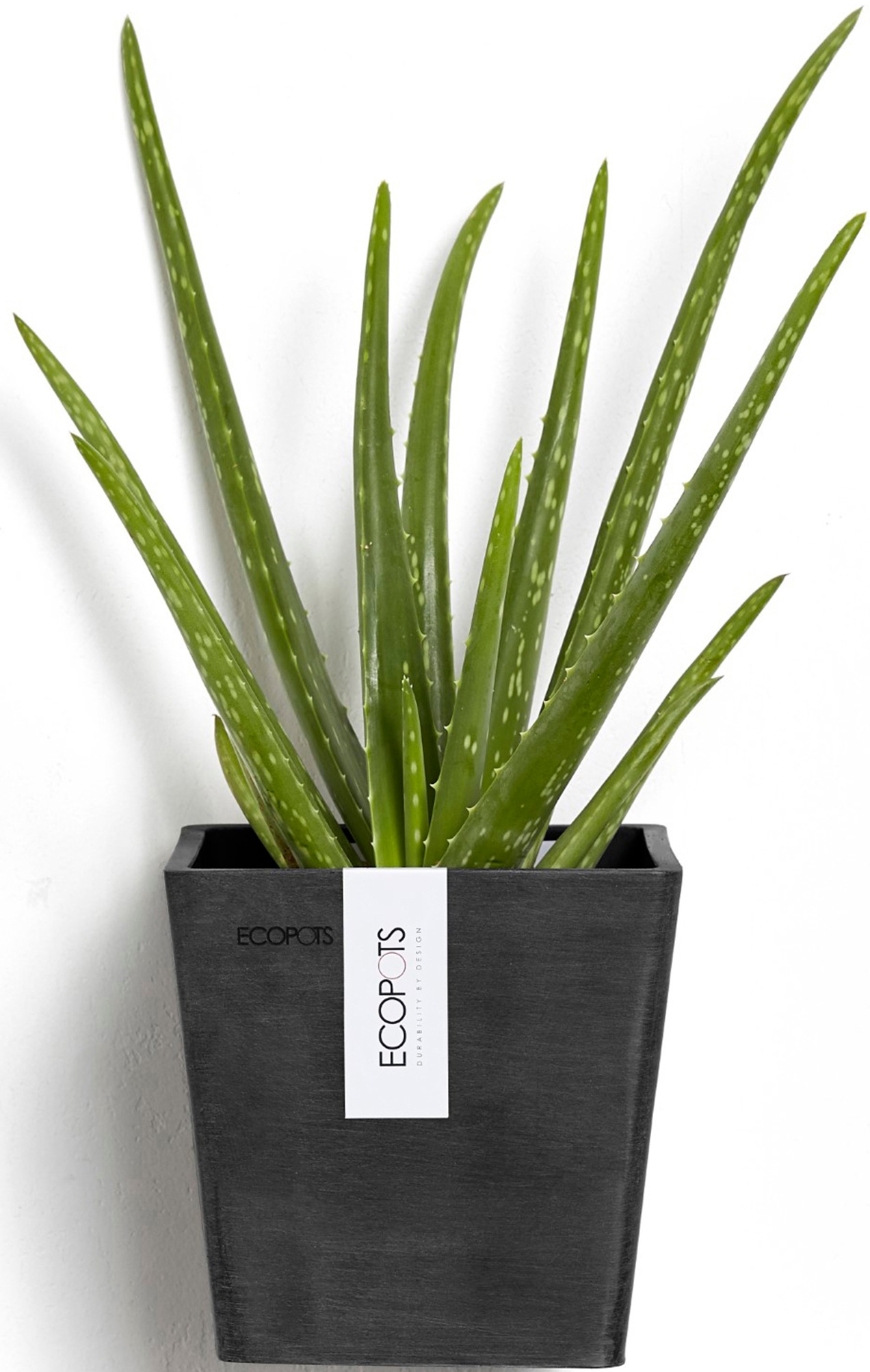 ECOPOTS Blumentopf »Manhattan Wall 15 Dunkelgrau«, für innen und außen: frostsicher, bruchsicher und lichtbeständig