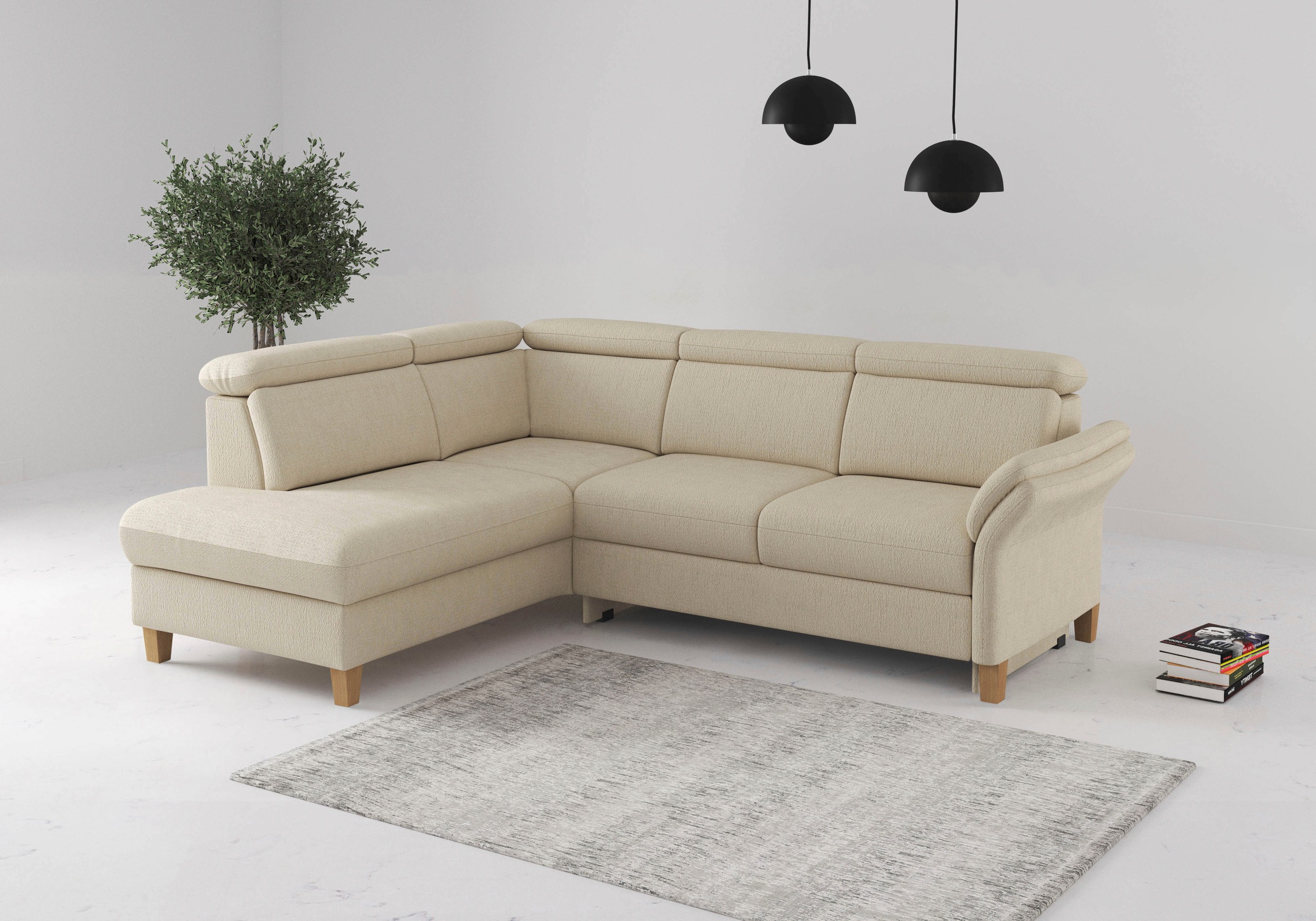 OTTO home Ecksofa "Glendale, L-Form" inkl. Kopfteilverstellung, wahlweise mit Vorziehsitz und Bettkasten