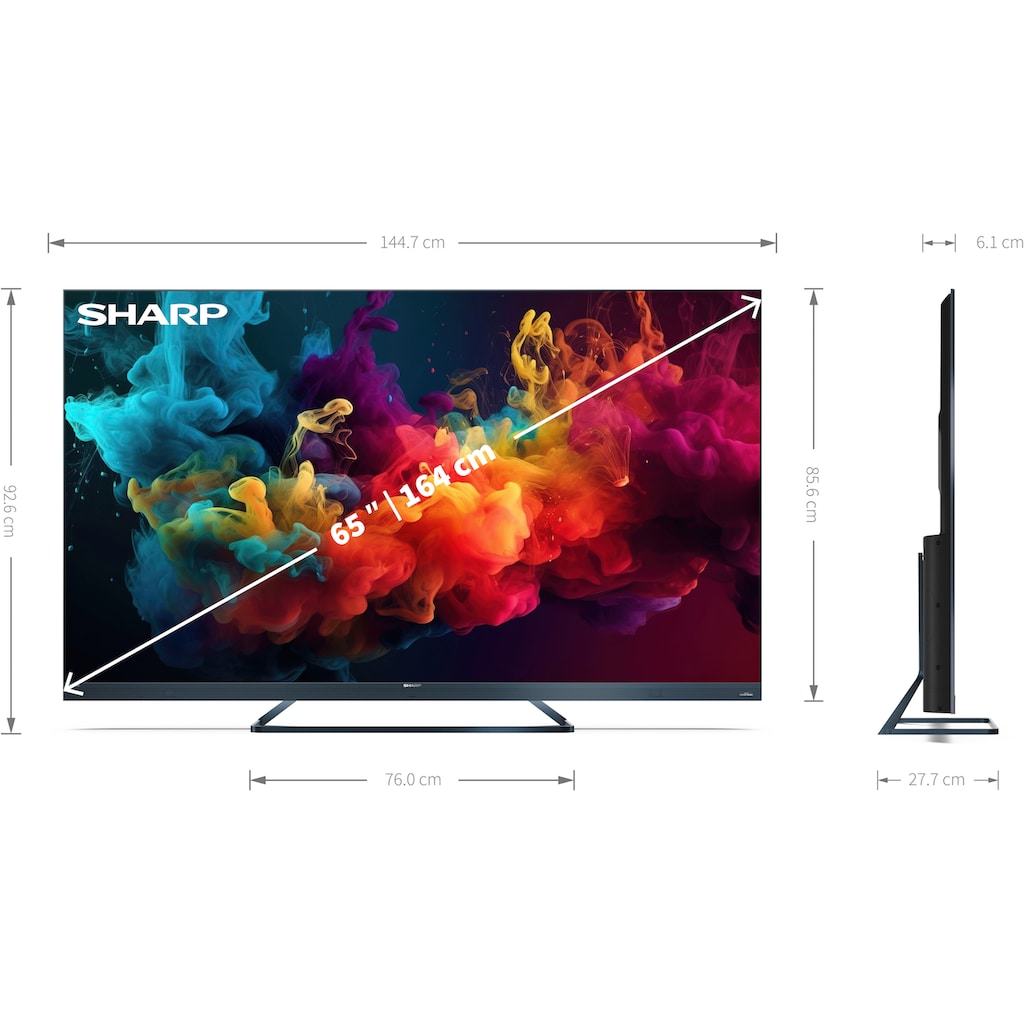 Sharp LED-Fernseher »SHARP 65FQ5EG Quantum Dot Google TV 164 cm (65 Zoll) 4K Ultra HD QLED«, 164 cm/65 Zoll, 4K Ultra HD, Google TV