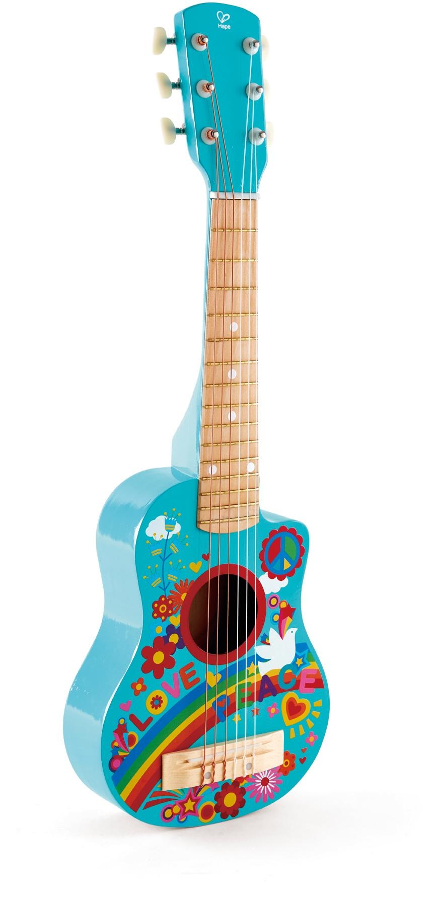 HAPE Kinder Gitalele "Gitalele Flower Power", bunt, L:65cm, Saiteninstrumente