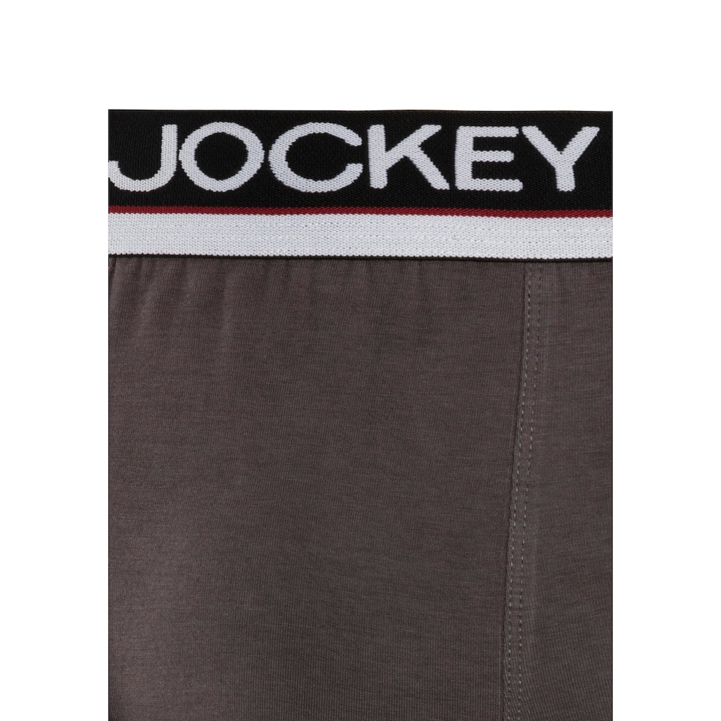 Herrenmode Herrenwäsche Jockey Boxer, (3 St.), mit Logo Webbund grau + dunkelgrau + schwarz