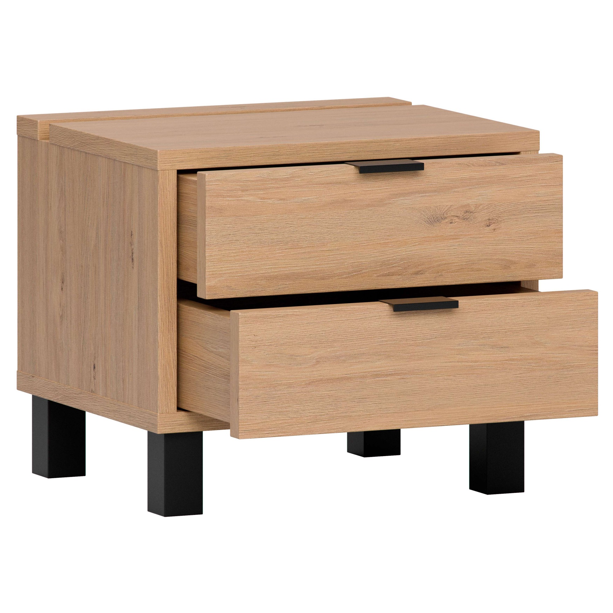 Thumbnail - VOX Nachttisch "SIMPLE, obere Schublade mit Beleuchtung, 2 Schubladen, Metallgriffe" B/T/H: 45/38/39 cm, Nachtschrank in...