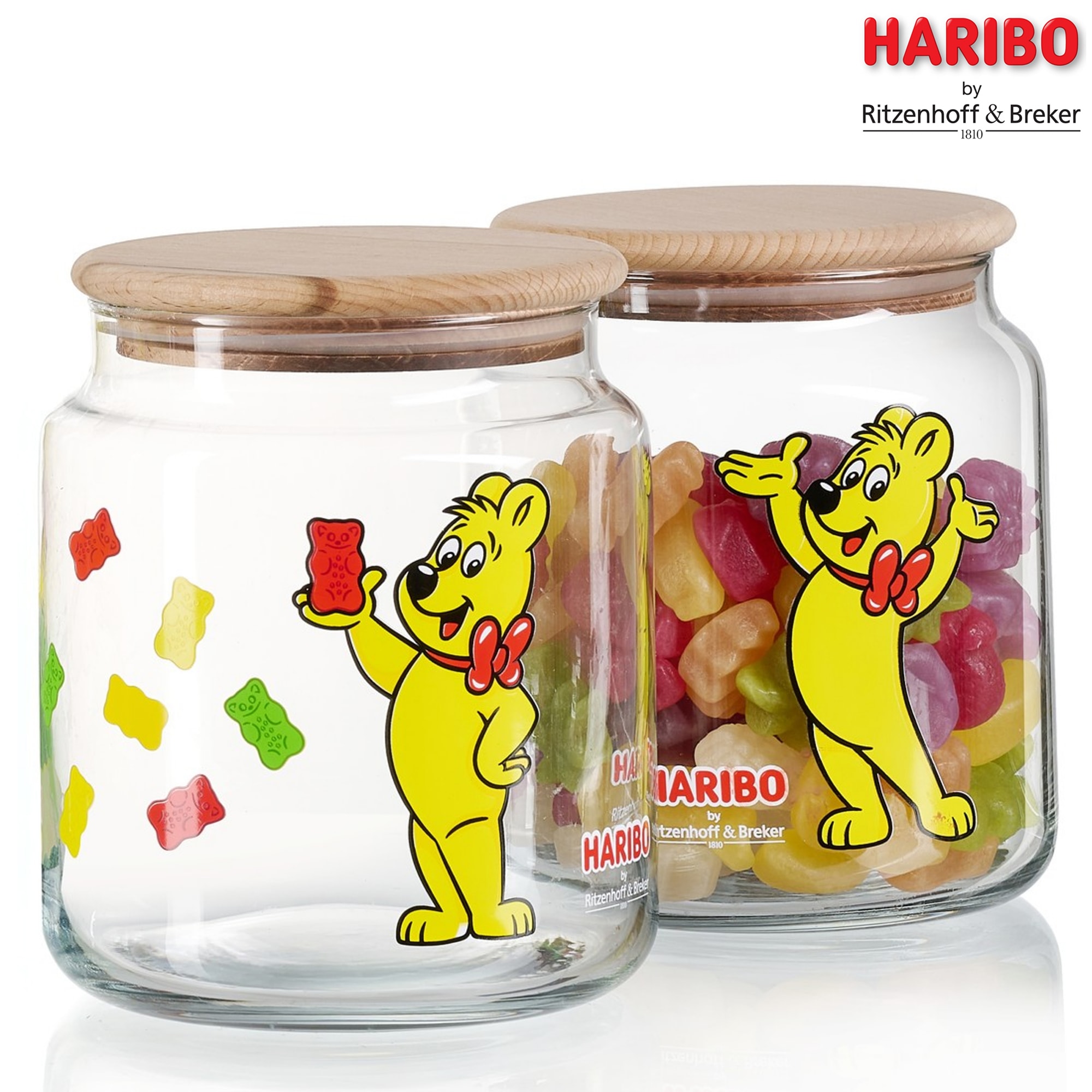 Ritzenhoff & Breker Vorratsglas »HARIBO Allover, 1,1 Liter«, (1 tlg.), Maße: 12 x 12 x 13 cm