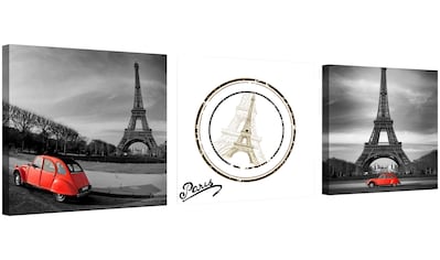 Conni Oberkircher´s Bild »Eiffel Paris - Eifelturm & Auto«, Paris, (Set, (Set 3), mit... kaufen