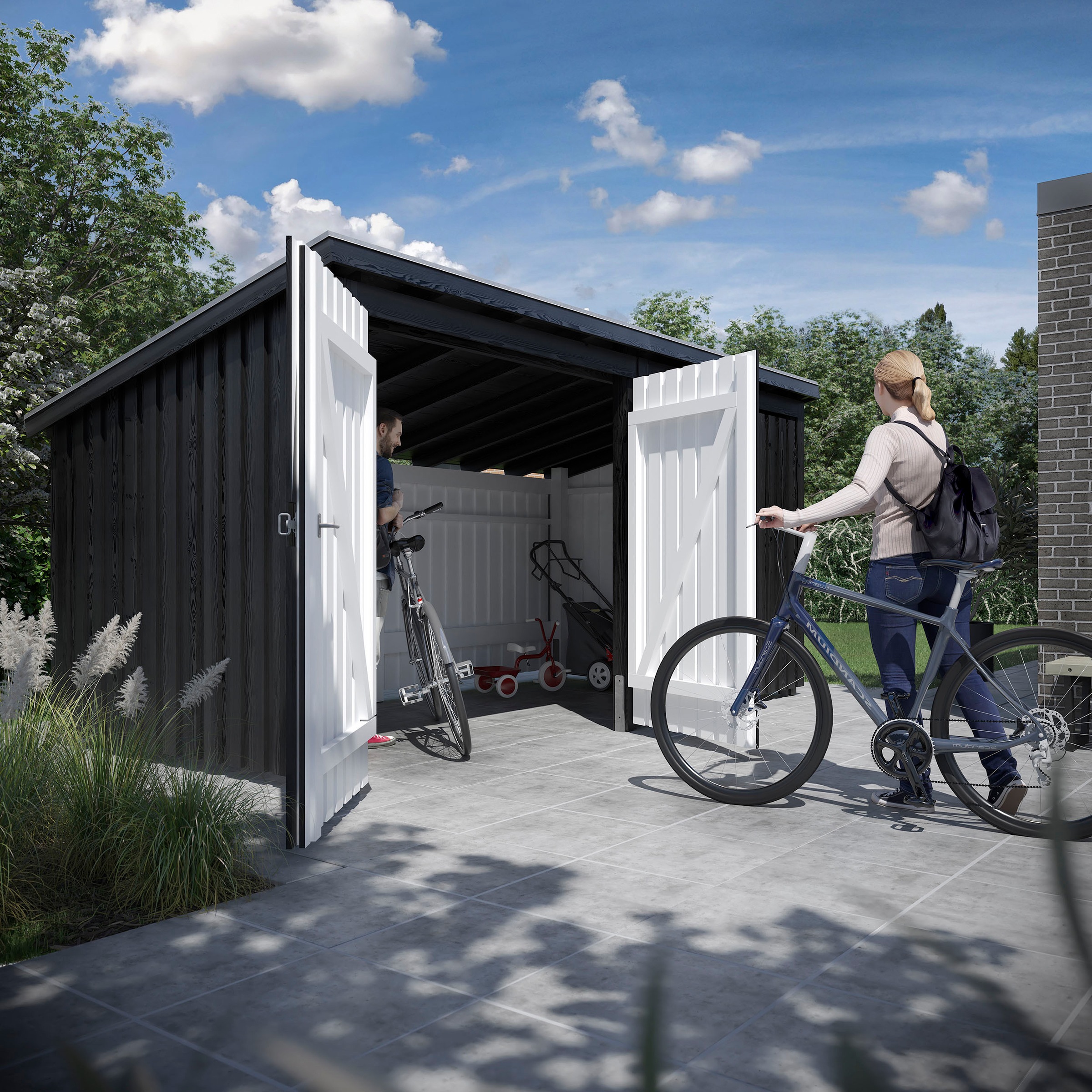 PLUS Gartenhaus "Nordic Multi" Gartenhaus 9,5 m², mit Doppeltür, Dachpappe/ günstig online kaufen
