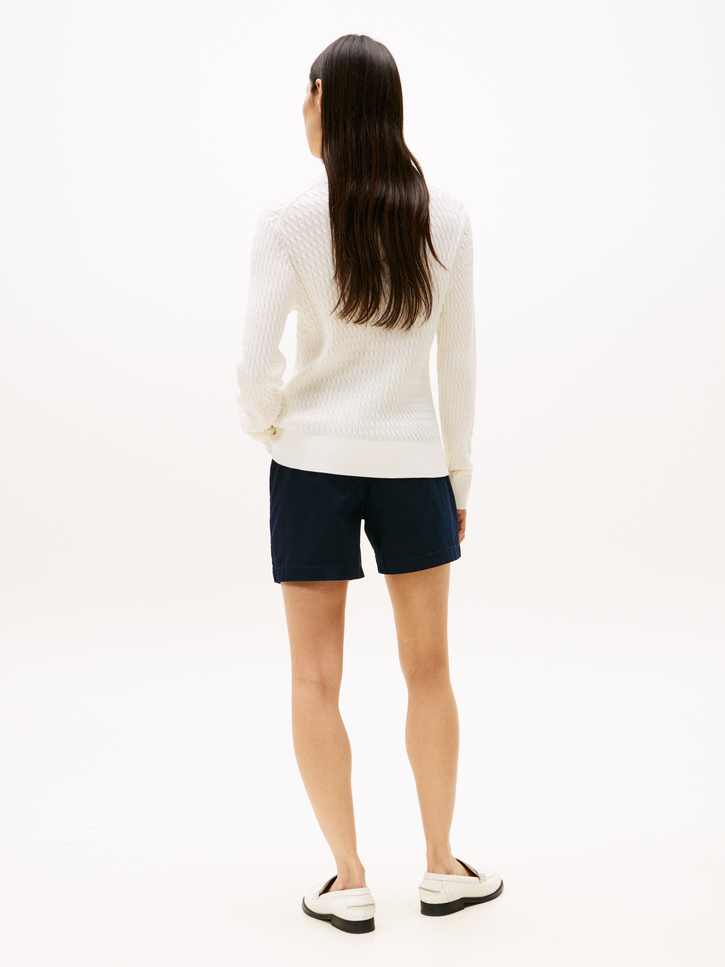 Tommy Hilfiger Rundhalspullover »CO CABLE C-NK LS SWEATER«, mit Zopfmuster